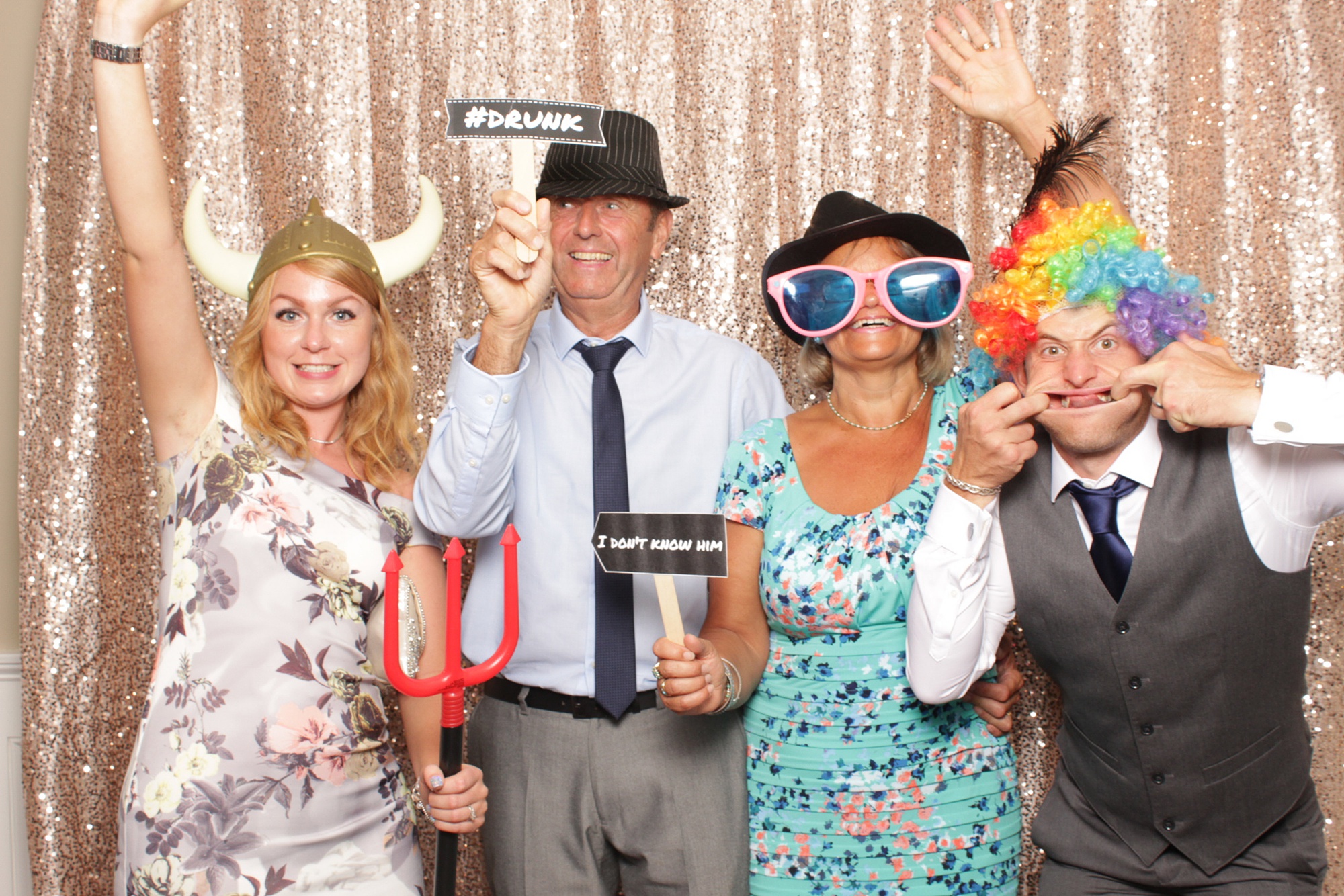 Brant Beach Yacht Club photo booth with guests wearing silly props