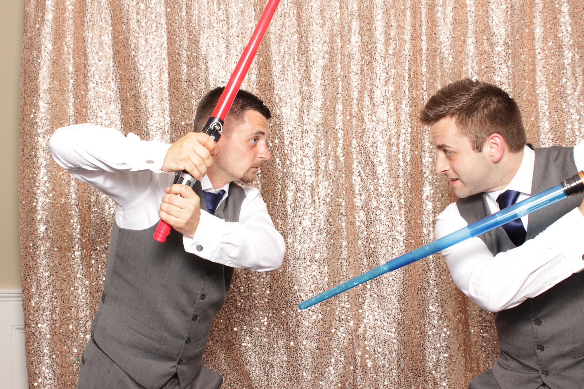 guests play with light sabers in NJ