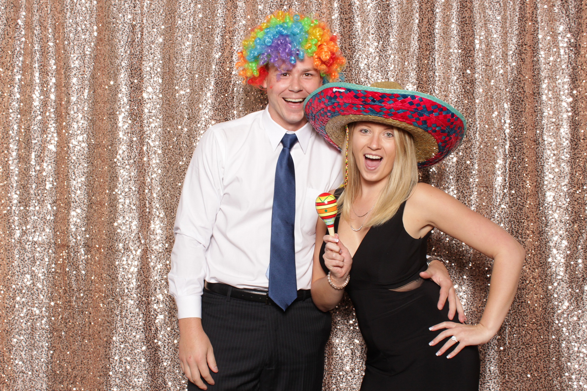 couple poses in Park Chateau Estate Photo Booth