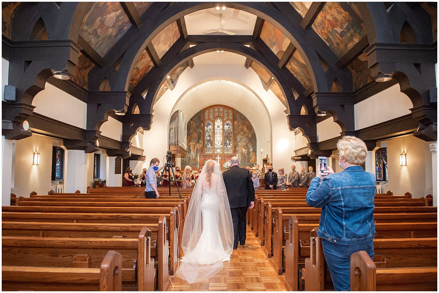 intimate wedding ceremony at Grace Episcopal Church in Nutley