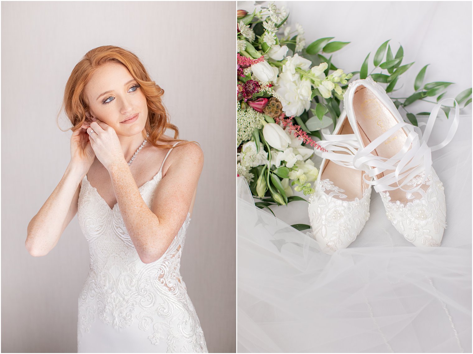 bride prepares for industrial Art Factory Studios wedding in the winter