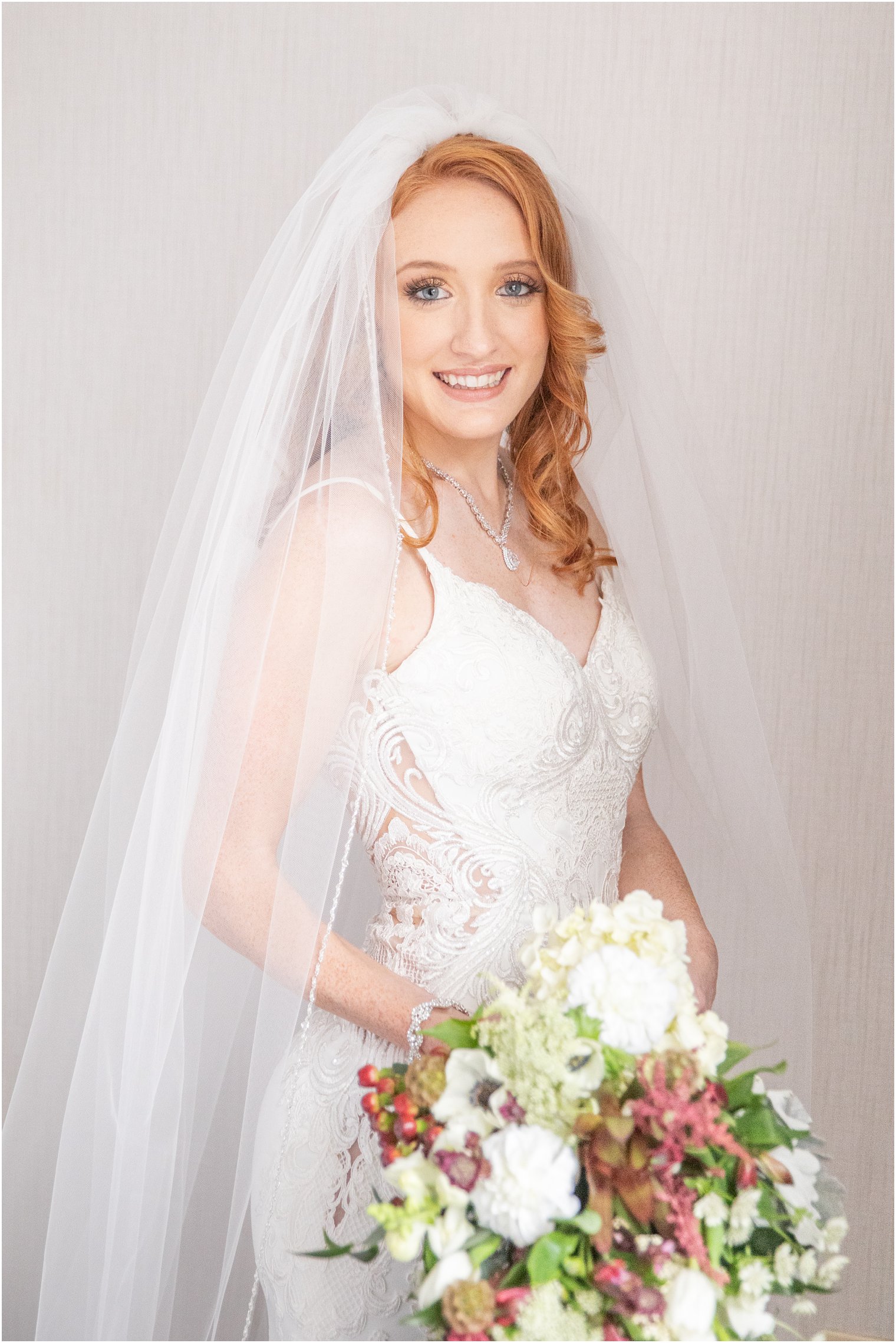 classic winter bridal portrait before Art Factory Studios wedding