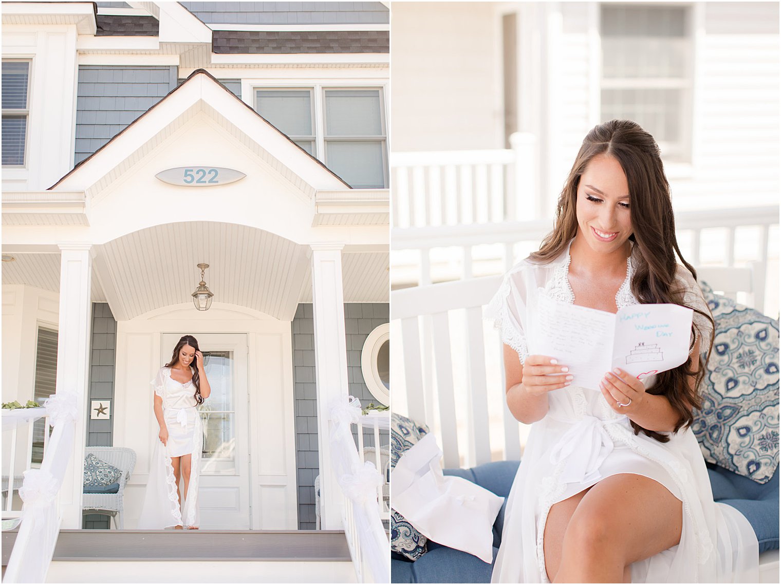 bride reading letter from her groom