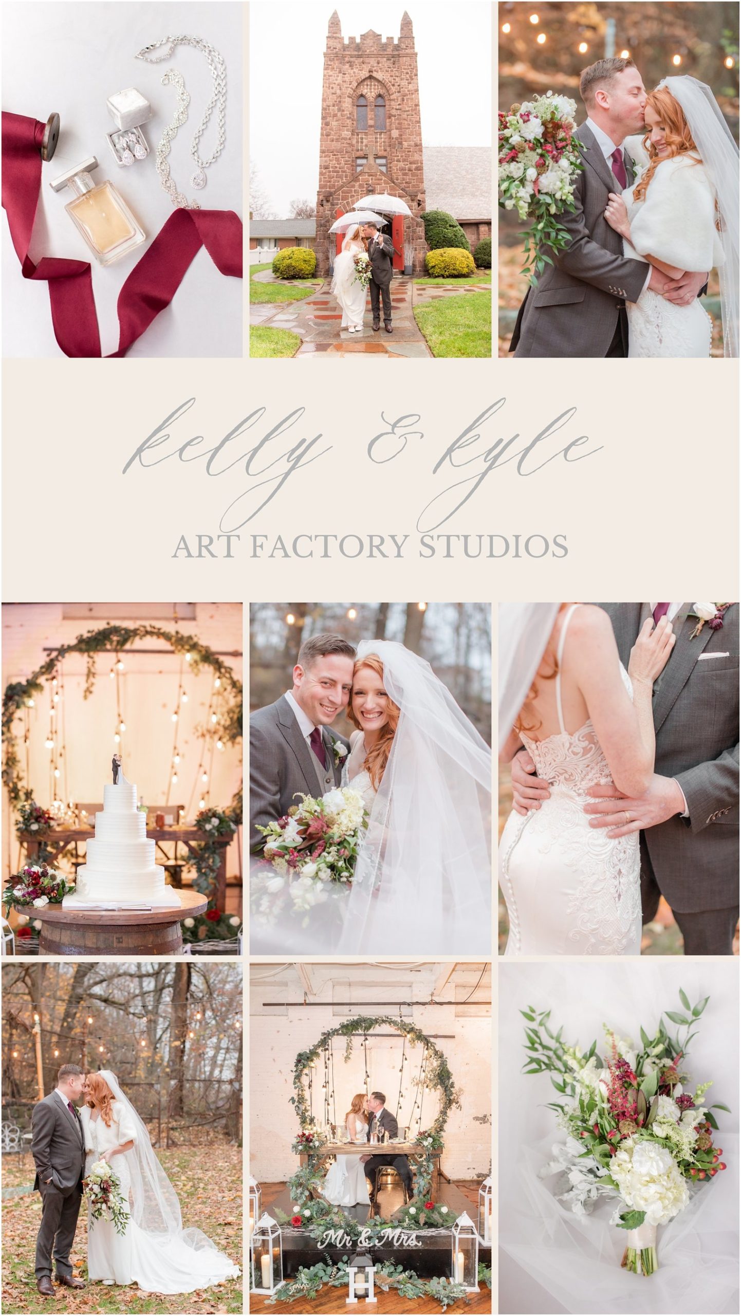 Winter wedding at Art Factory Studios