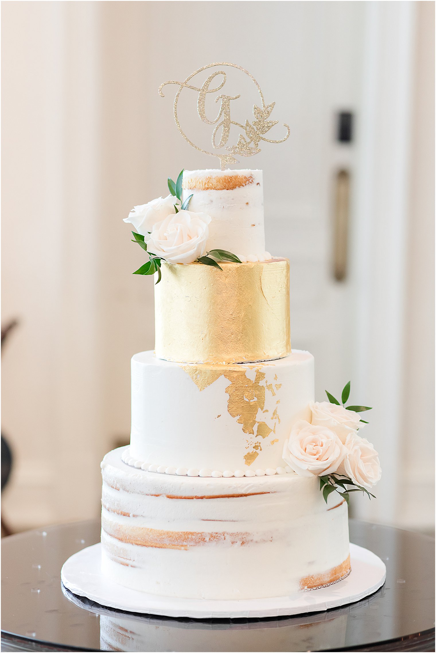 tiered wedding cake at Park Chateau Estate designed by Palermo's Bakery
