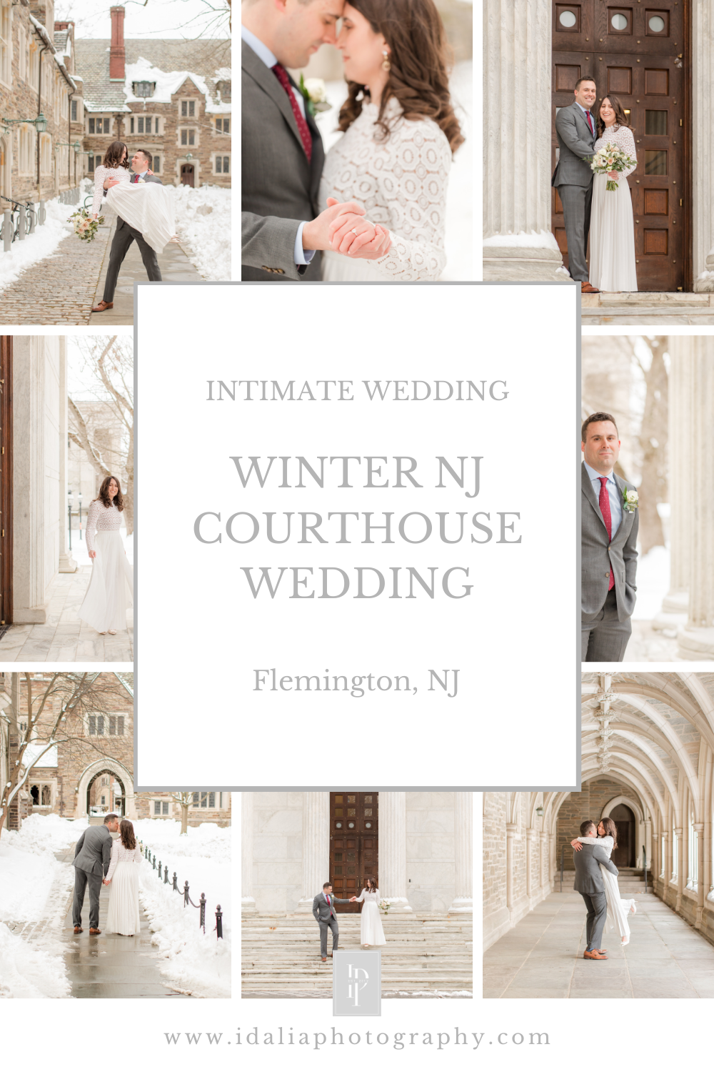 Winter courthouse wedding in New Jersey