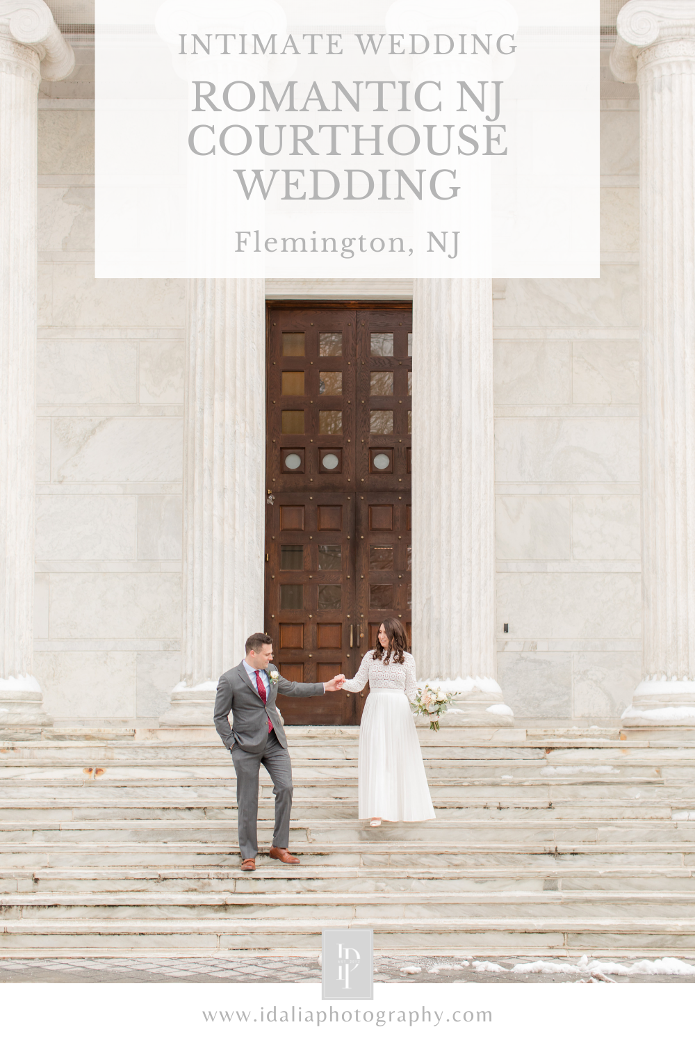 Winter wedding in New Jersey courthouse
