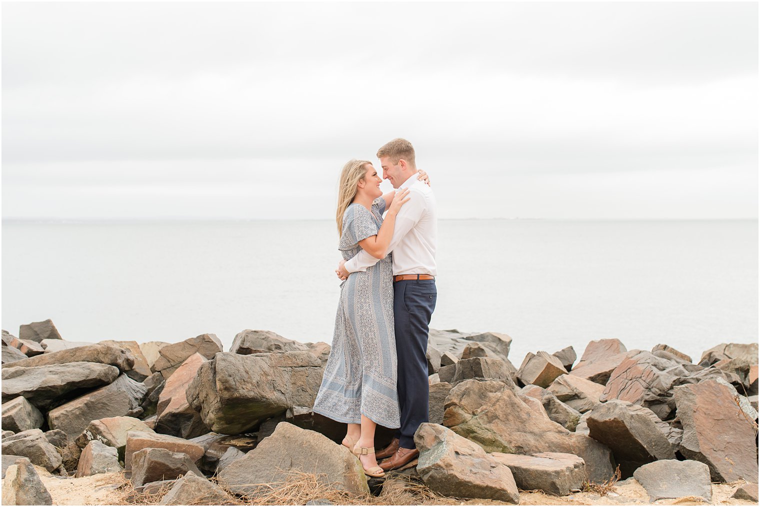 Fall engagement photos at Sandy Hook in Atlantic Highlands, NJ
