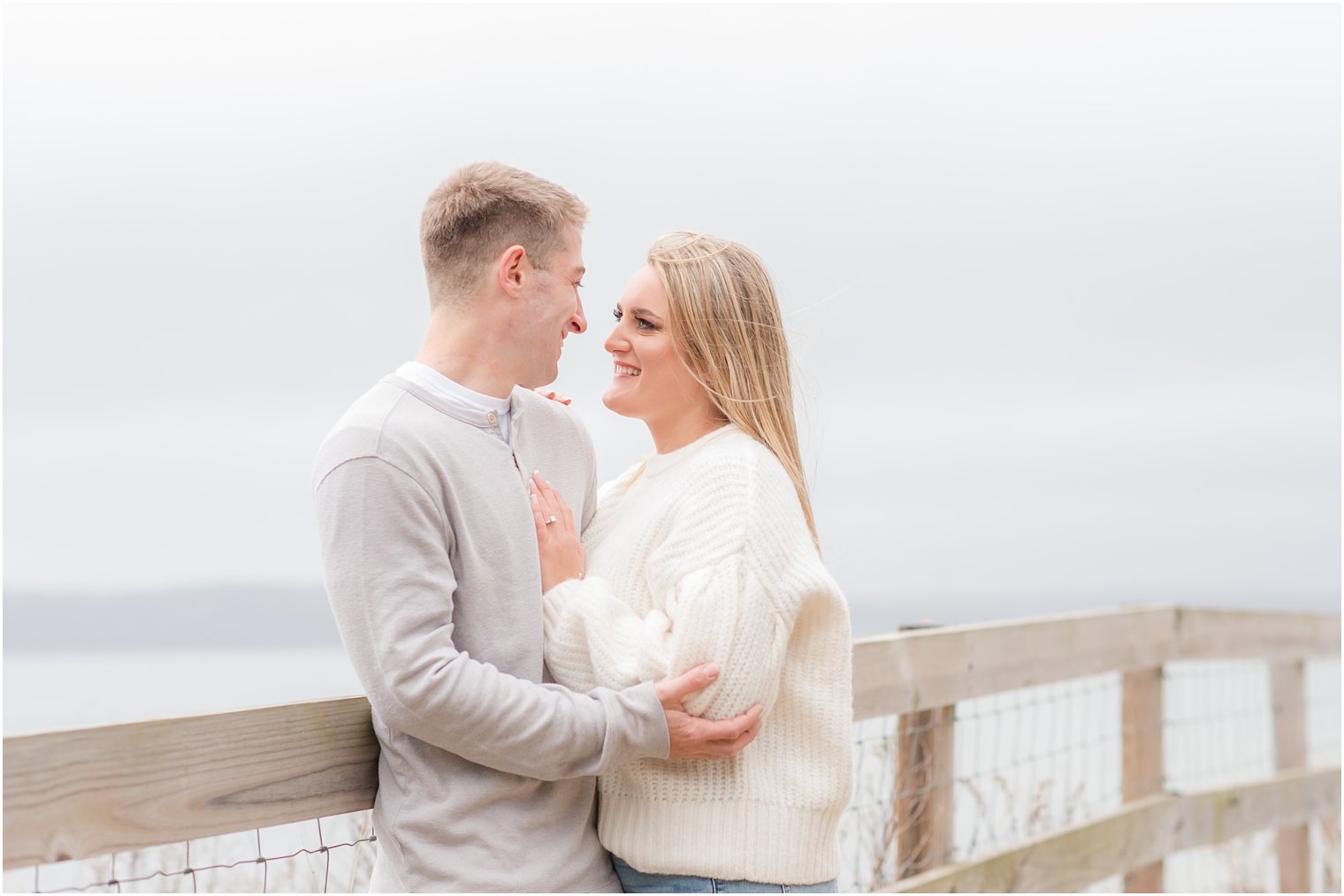 Jersey Shore engagement portraits during the fall