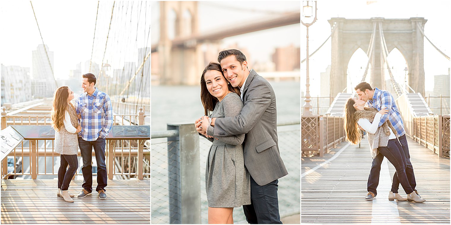 DUMBO Engagement portraits on the Brooklyn Bridge