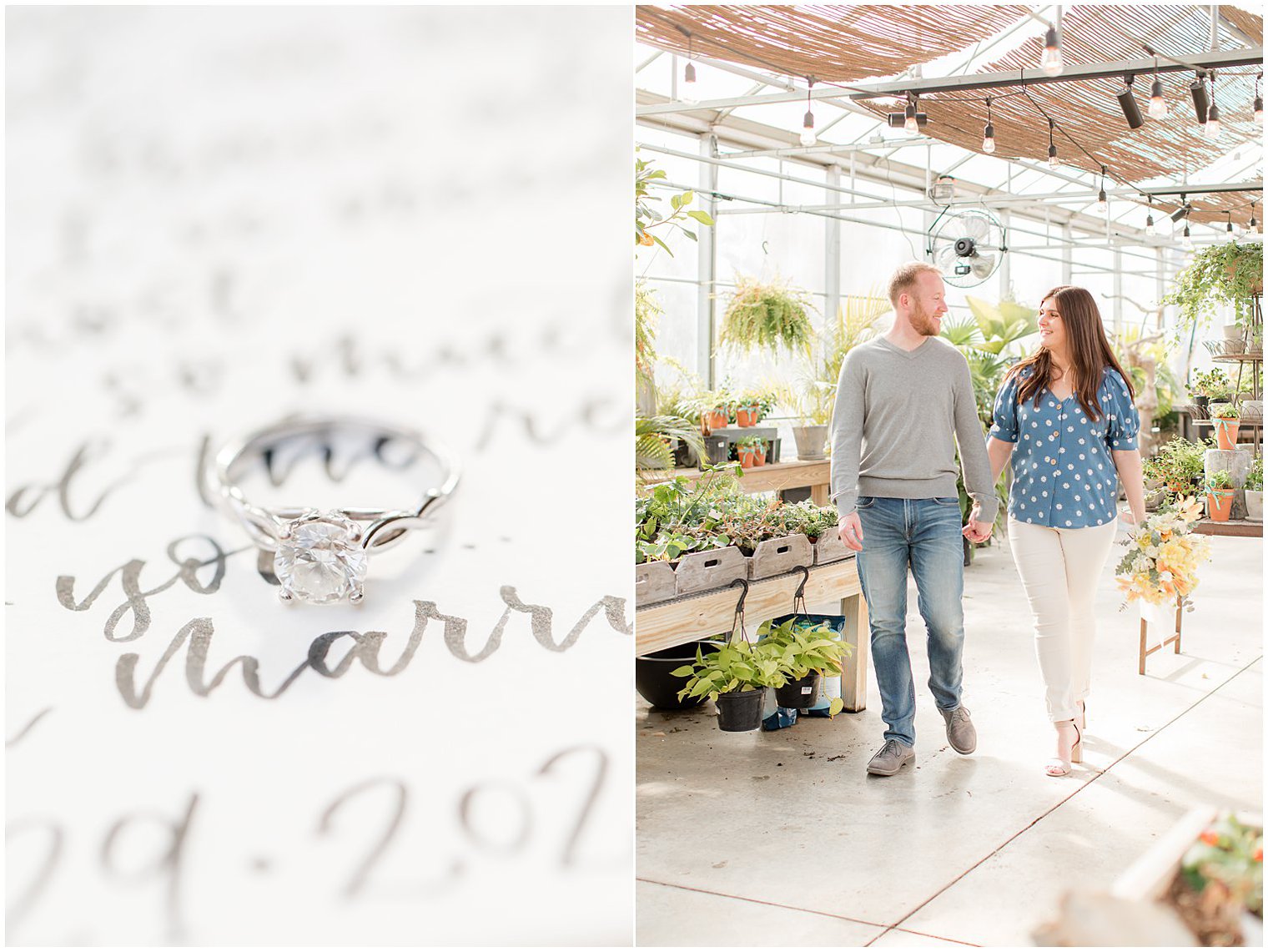 spring engagement portraits at Herbary at Bear Creek