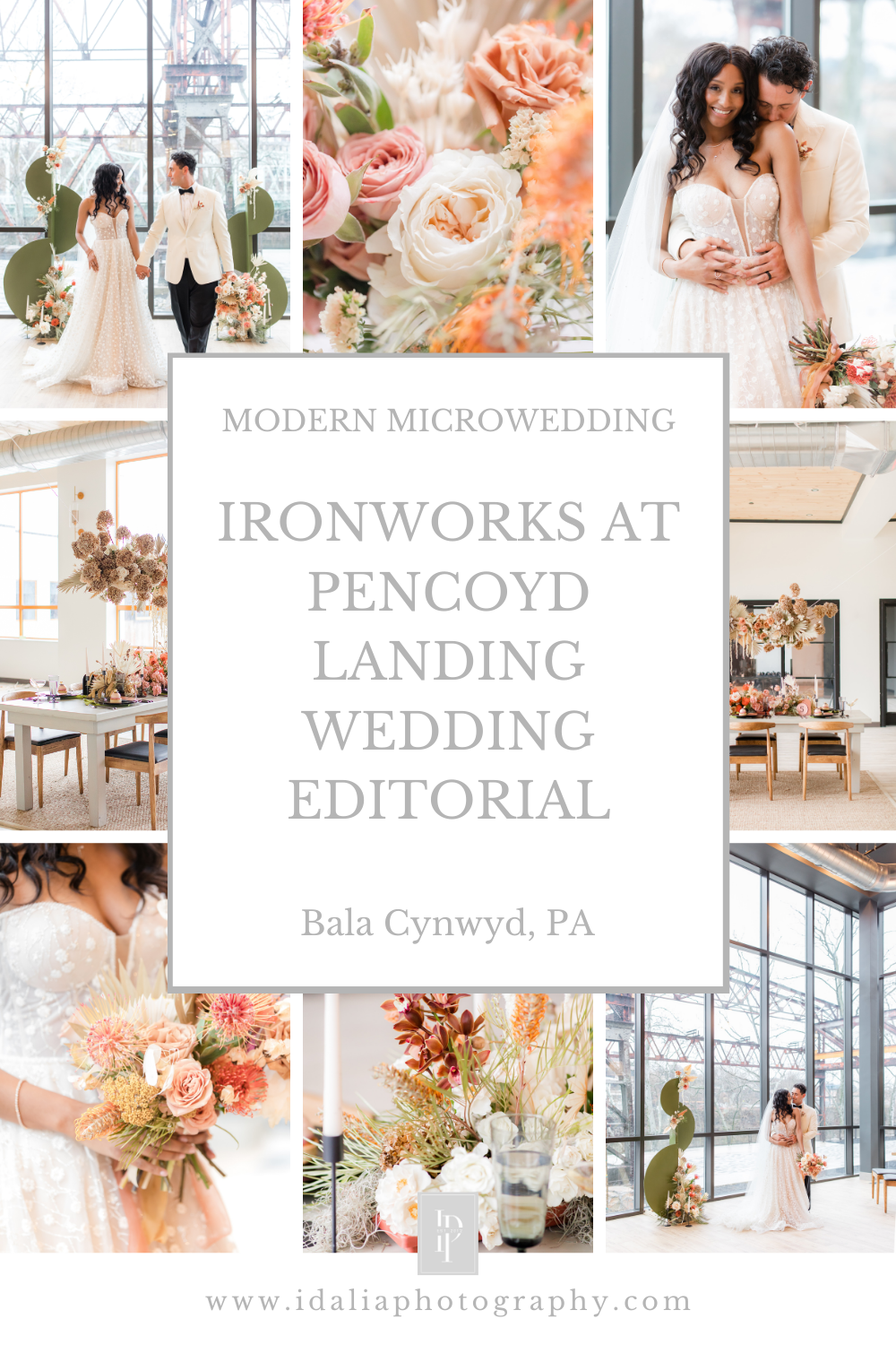 citrus inspired microwedding styled shoot at Ironworks at Pencoyd Landing