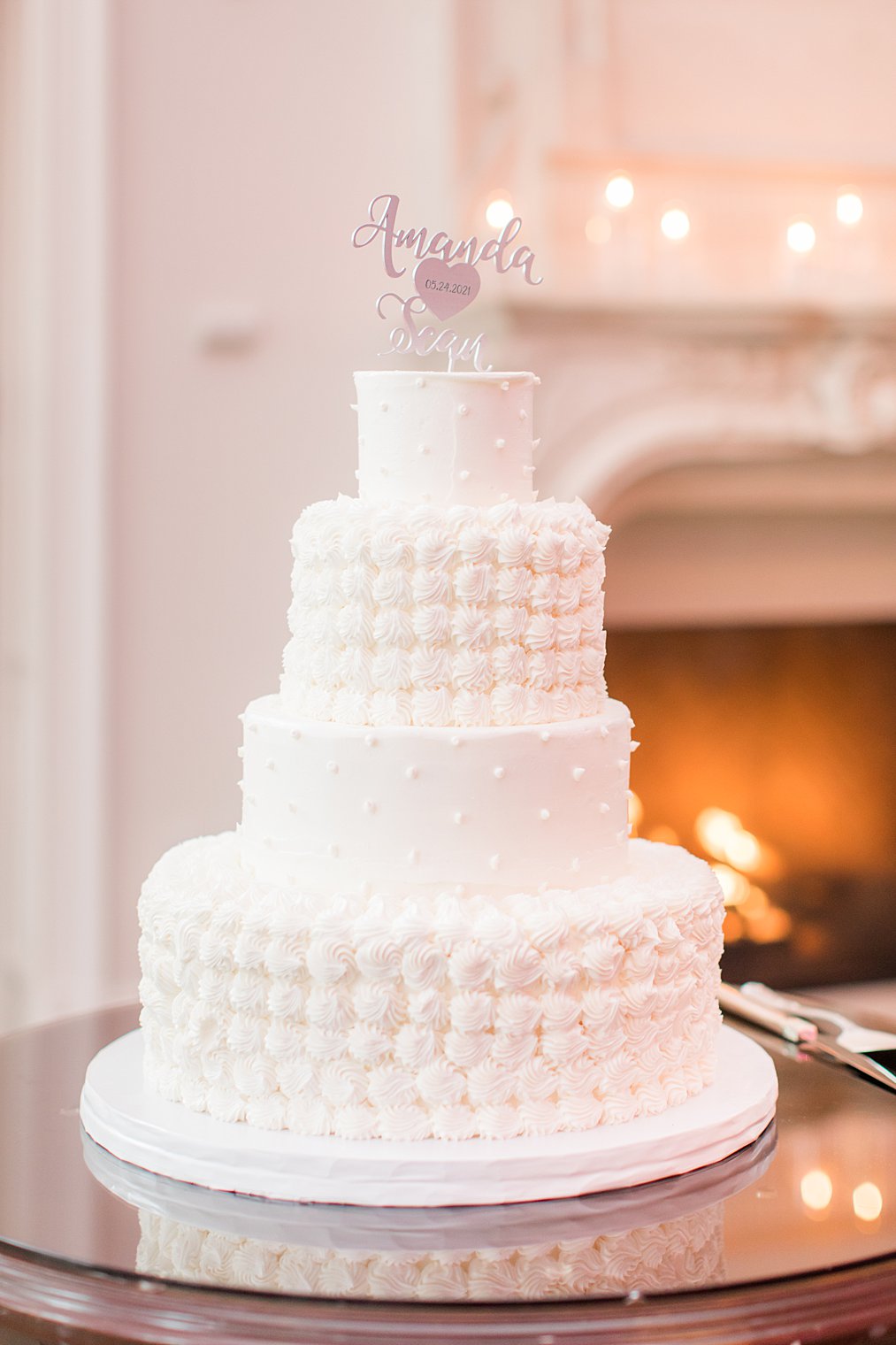 tiered wedding cake with topper for New Jersey wedding 