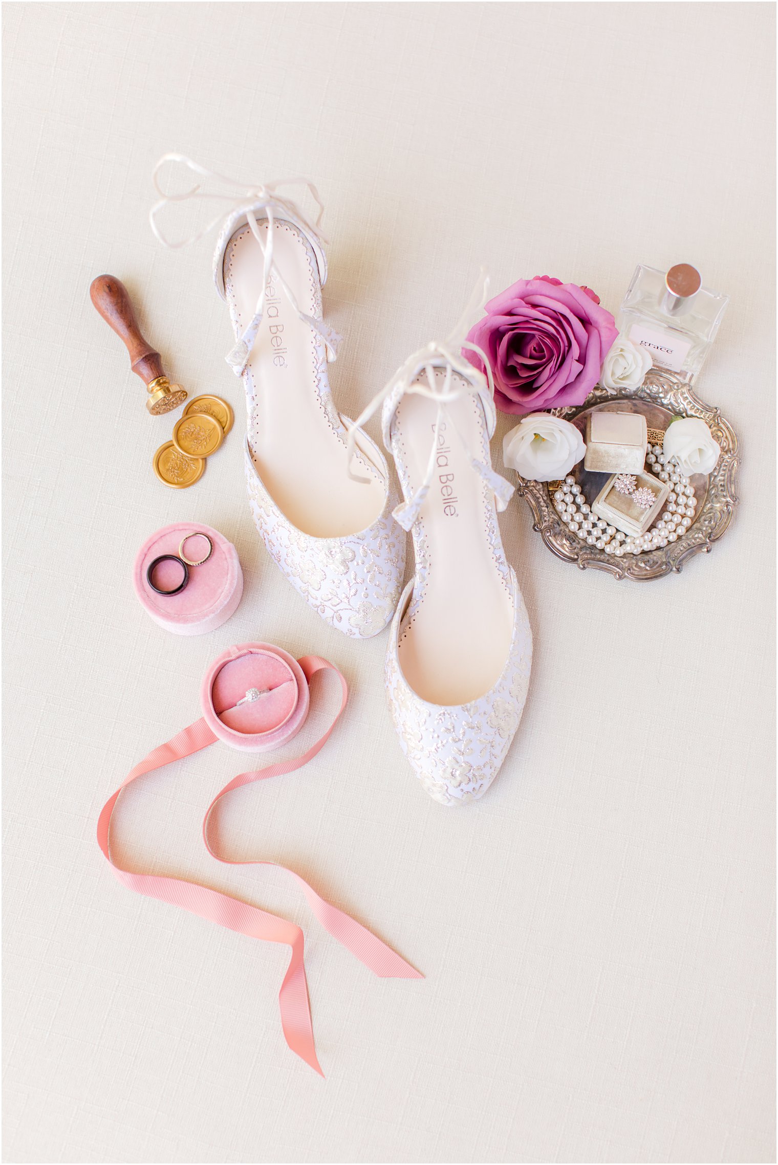 bride's lace shoes for beach wedding in Ocean Township NJ