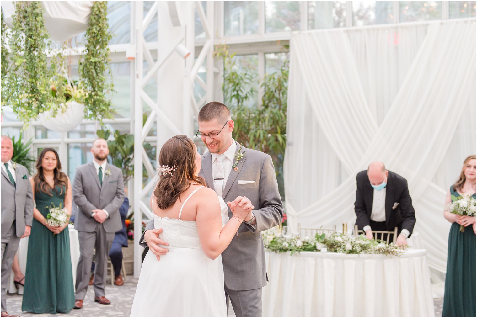 bride and groom dance during first dance in NJ