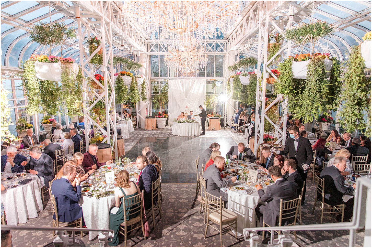 The Madison Hotel wedding reception in atrium