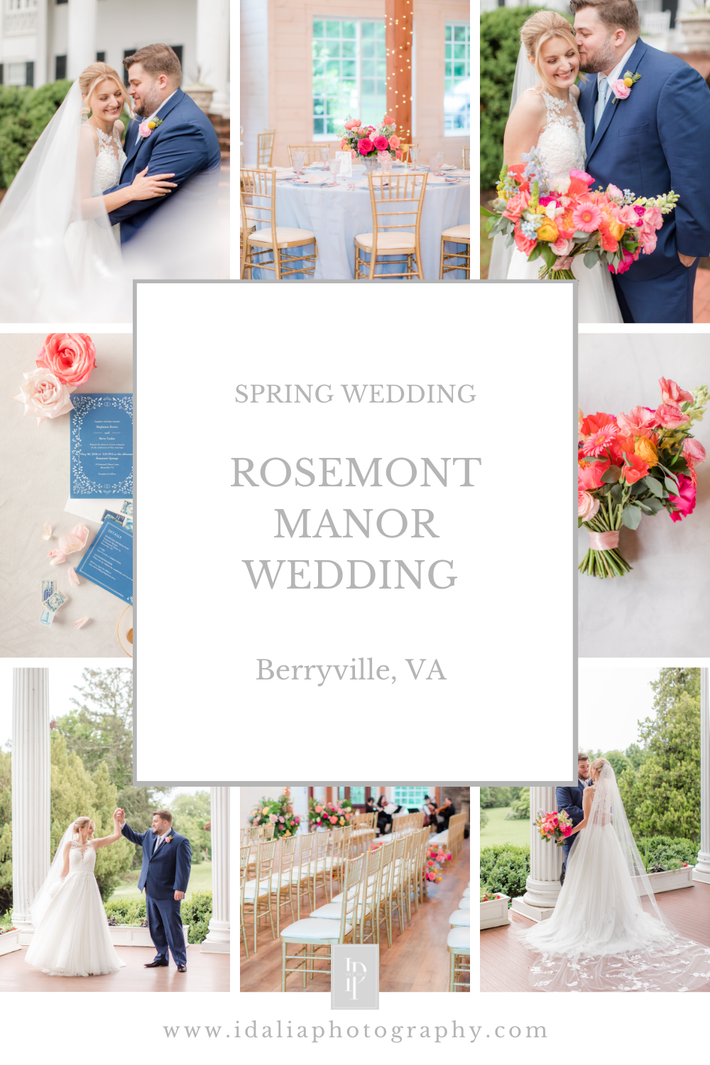 spring Rosemont Manor wedding with bright florals