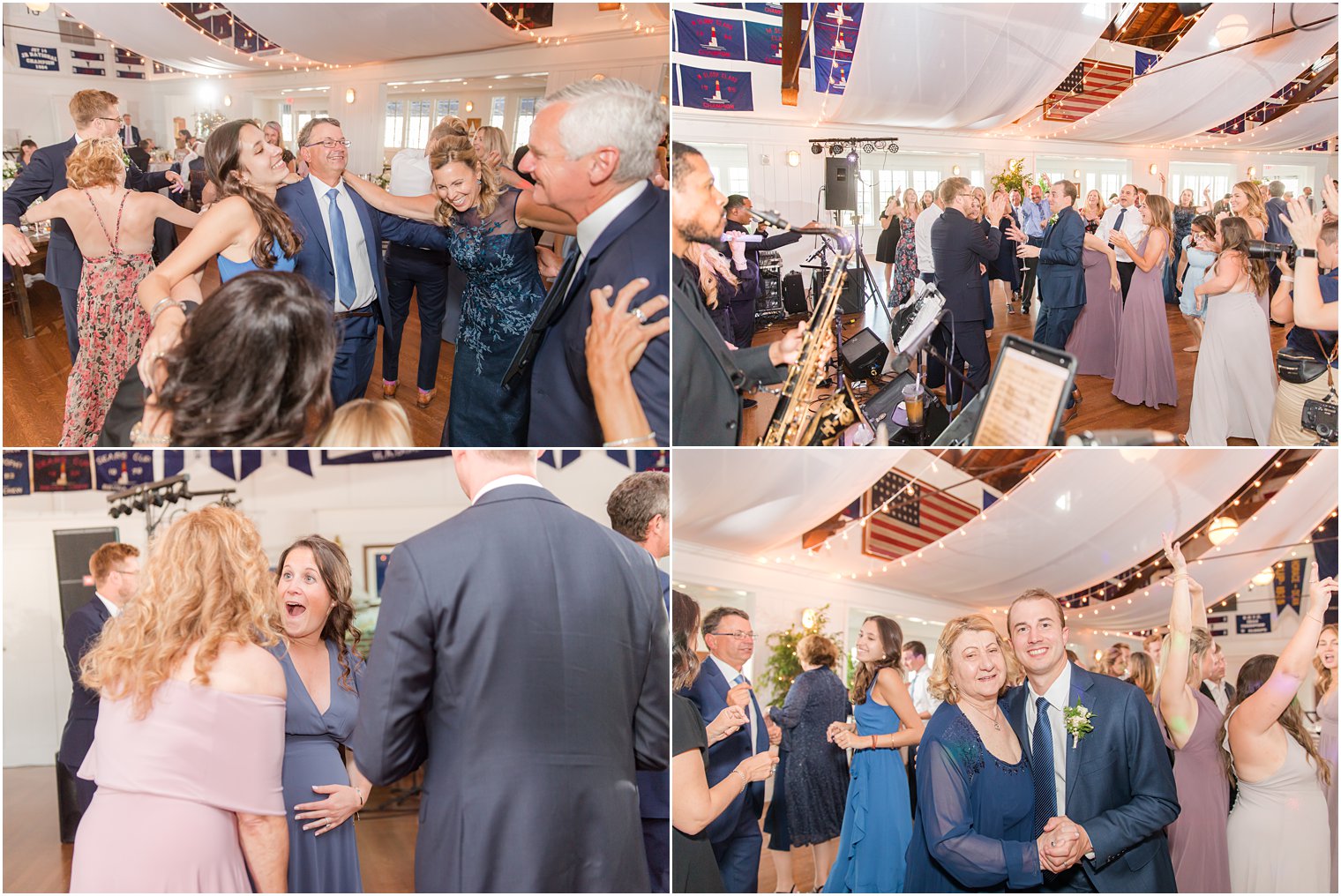 guests dance during reception at Bay Head Yacht Club