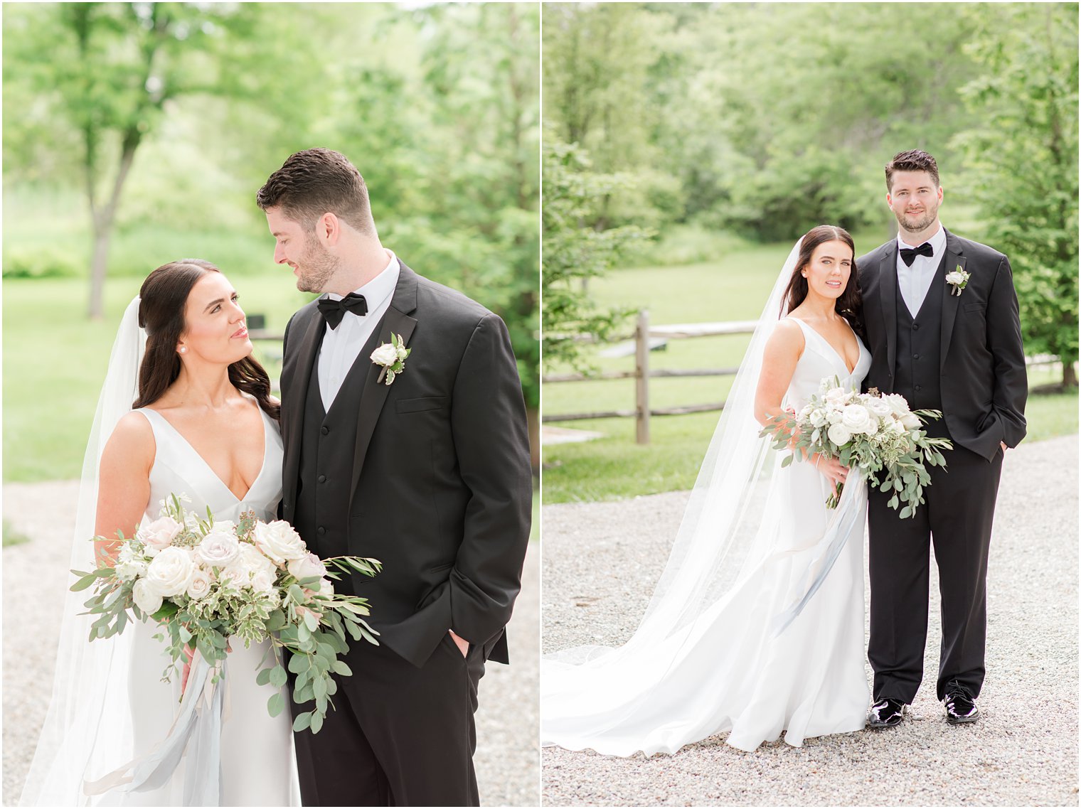 bride and groom taking formal photos at Crossed Keys Estate in Andover NJ