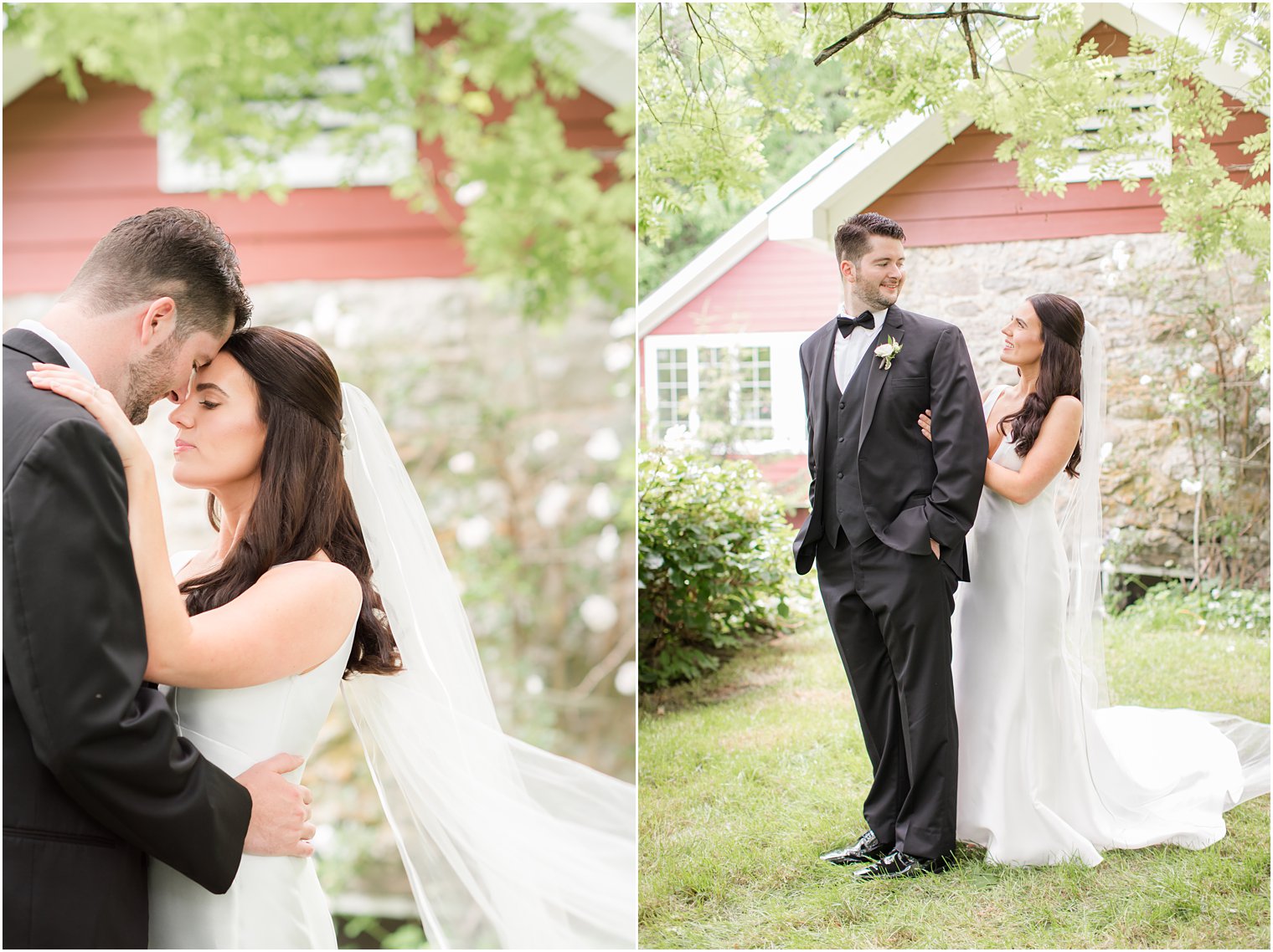 bride and groom at Crossed Keys Estate in Andover NJ