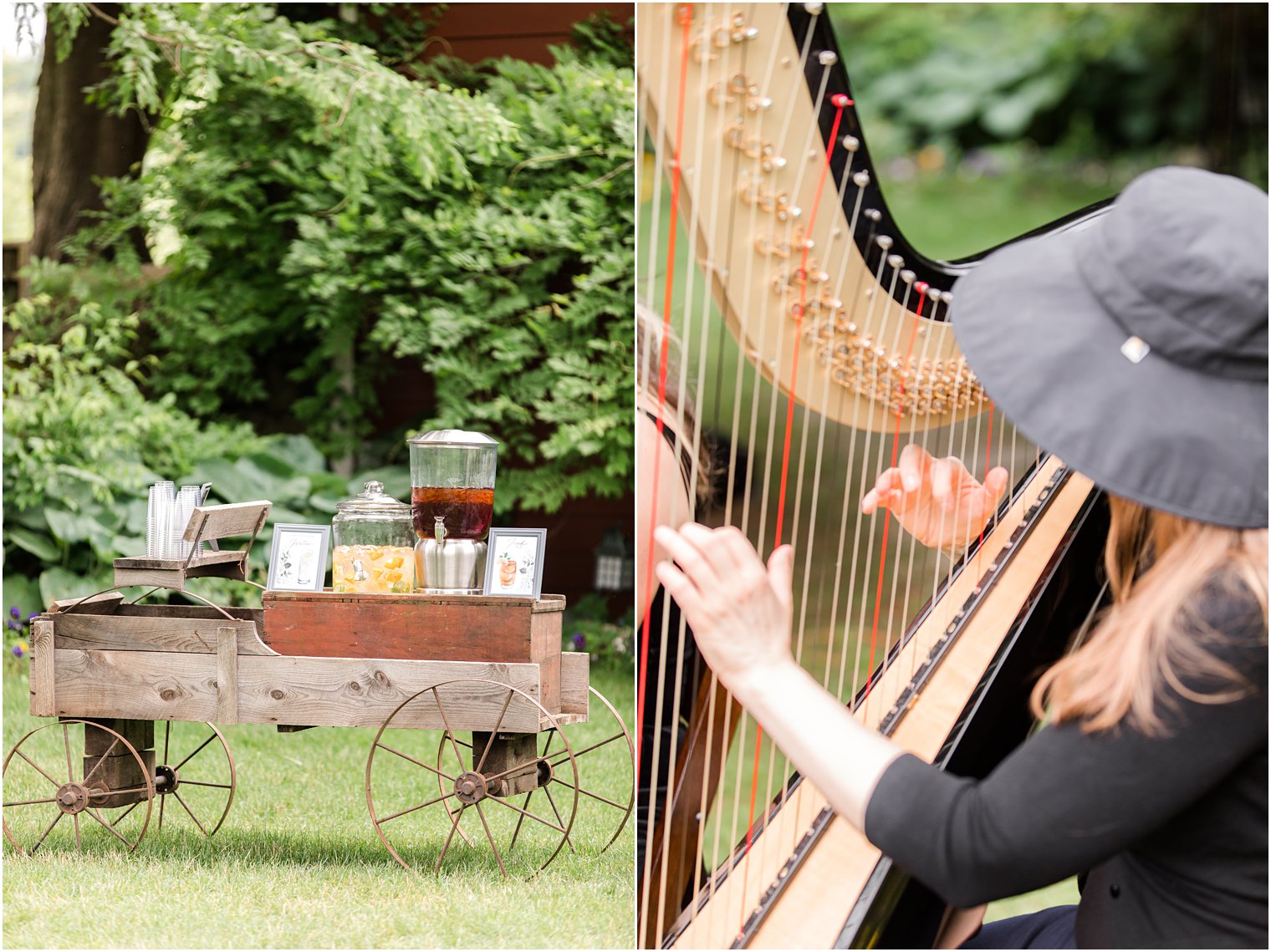 outdoor ceremony lemonade and iced tea stand 