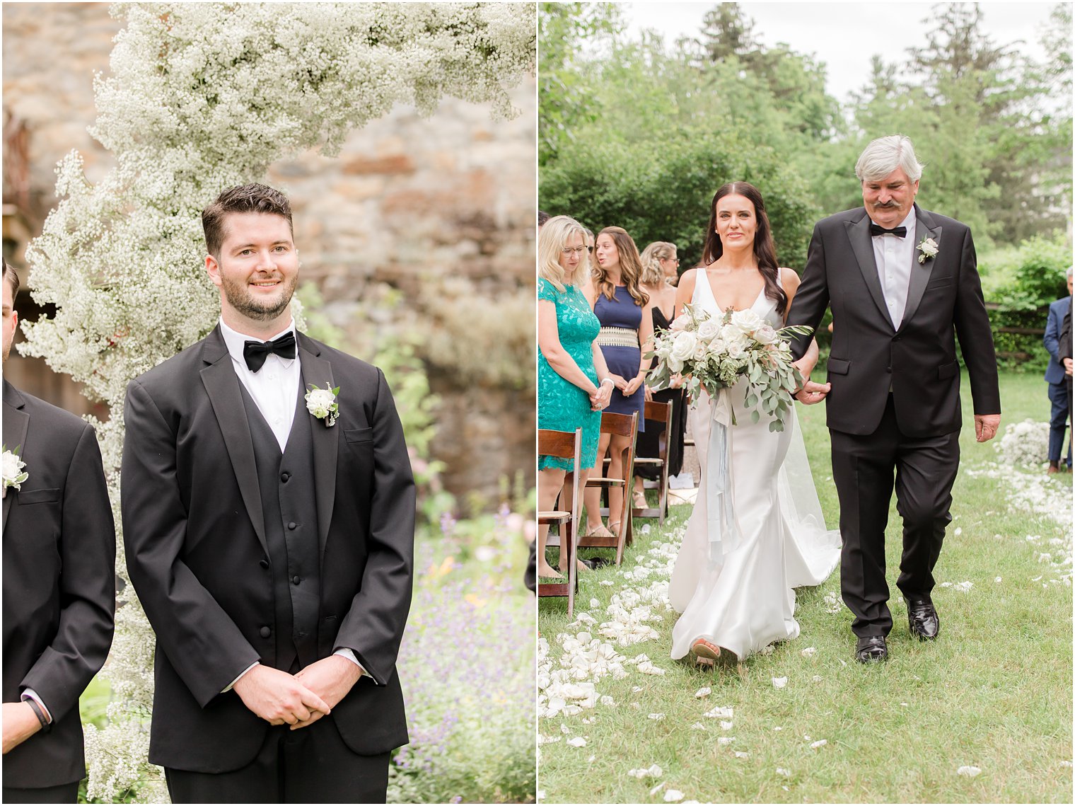 groom seeing bride's processional as she walks down the aisle with her father