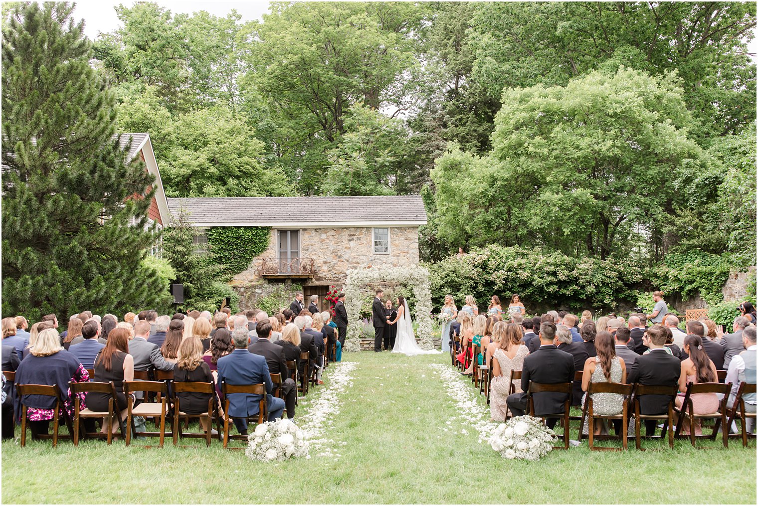 overview of outdoor ceremony at Crossed Keys Estate