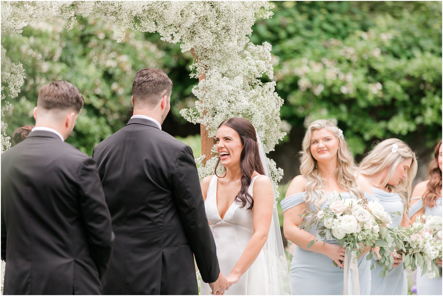 candid moment during ceremony at Crossed Keys Estate