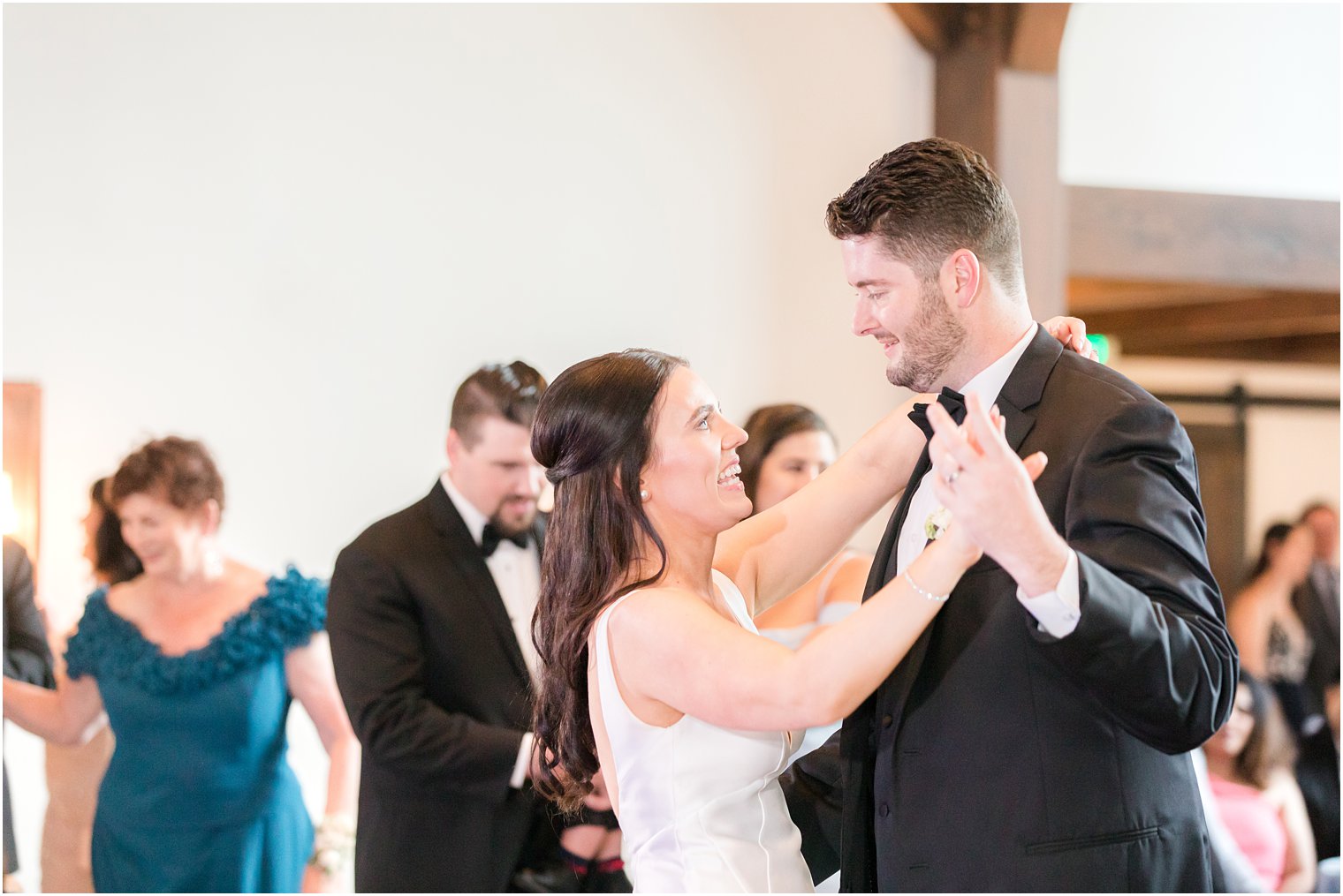 bride and groom's first dance at Crossed Keys Estate