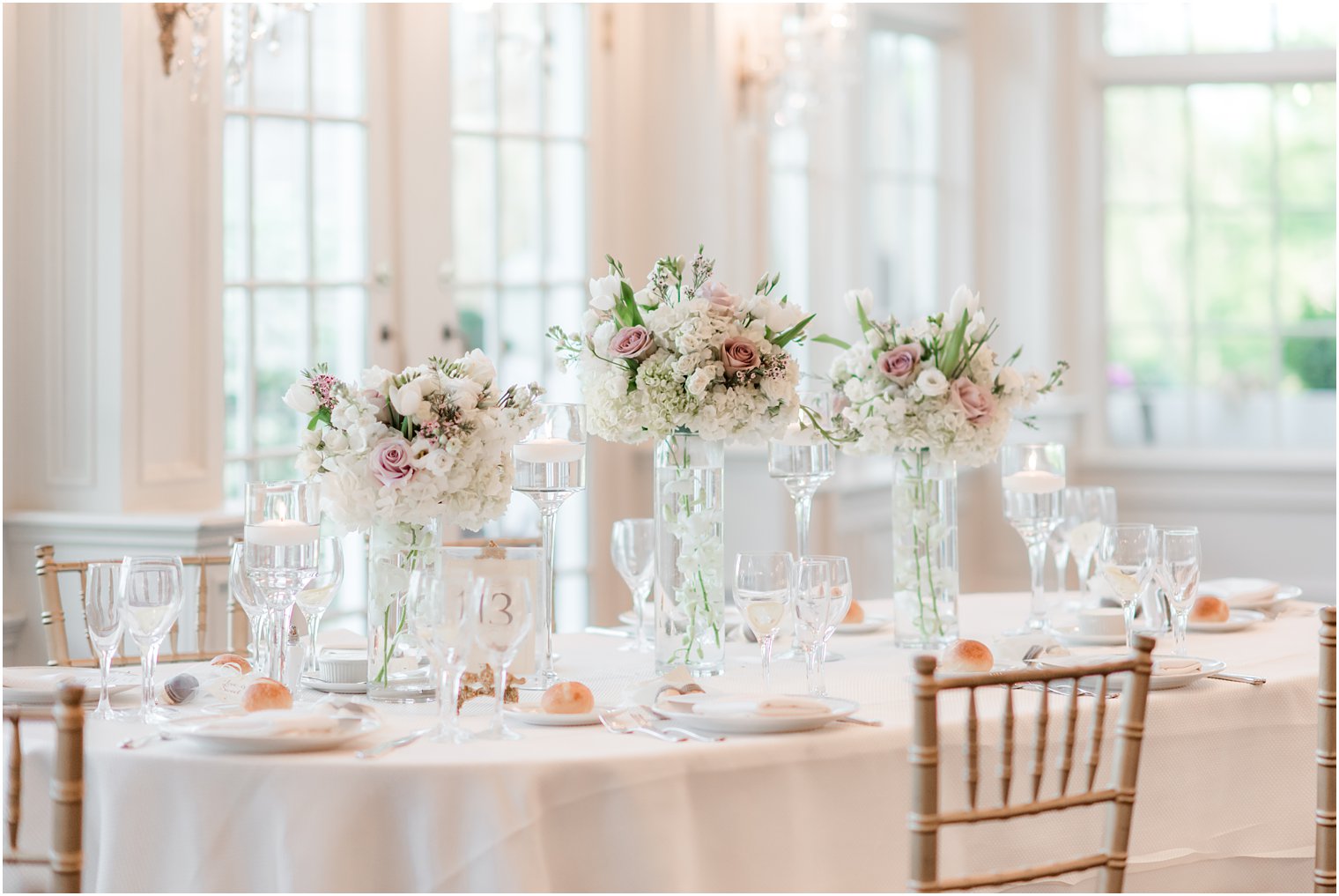 tablescape for elegant spring wedding at Park Savoy Estate