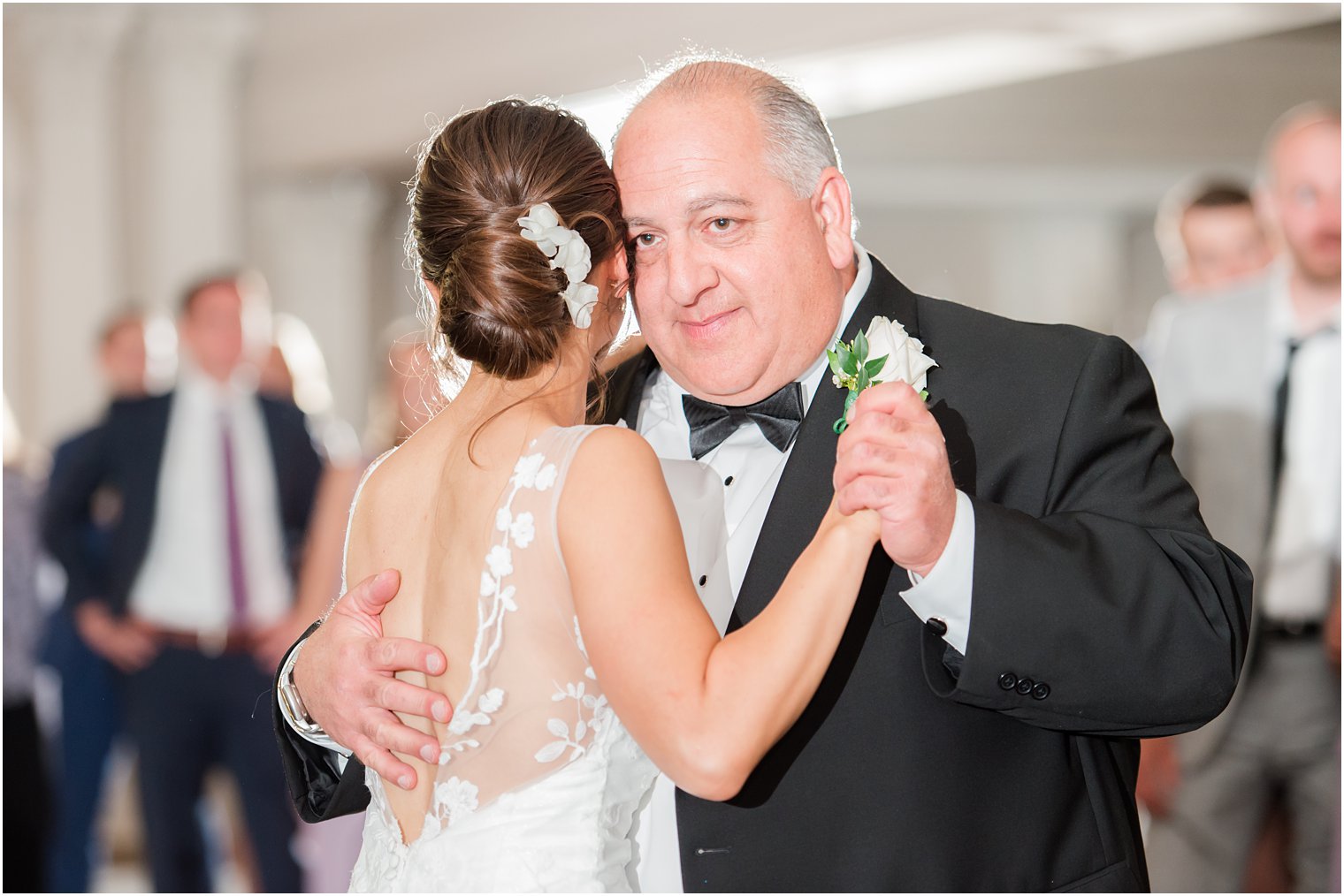bride dances with dad during wedding reception in New Jersey