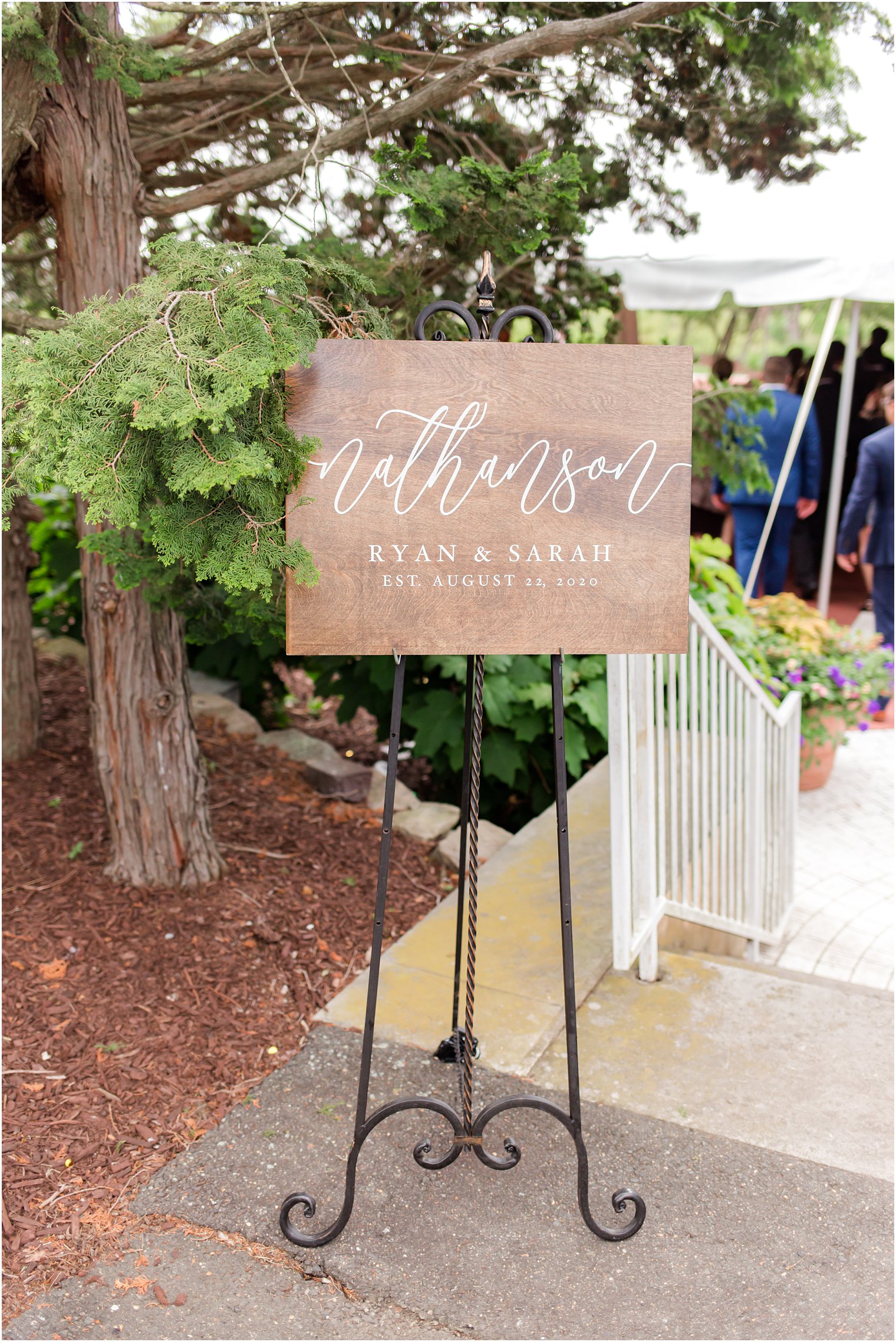 welcome sign for Forsgate Country Club wedding ceremony 