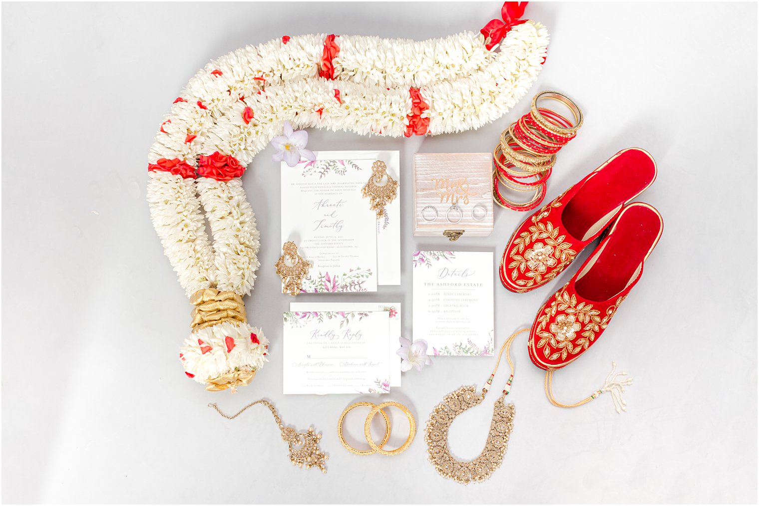 red and gold details for Indian wedding at the Ashford Estate