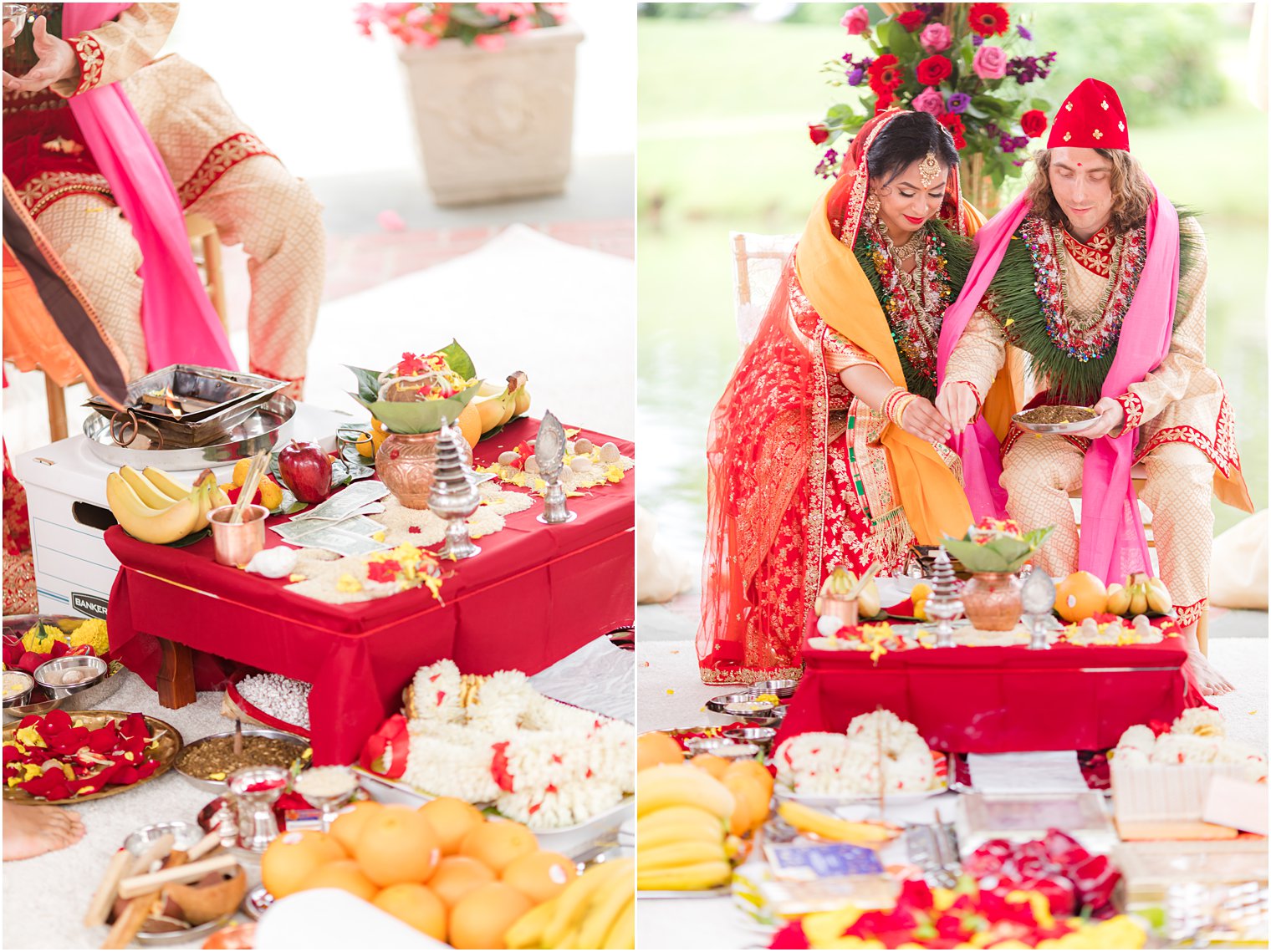 bride and groom complete ceremony during traditional Indian wedding at the Ashford Estate
