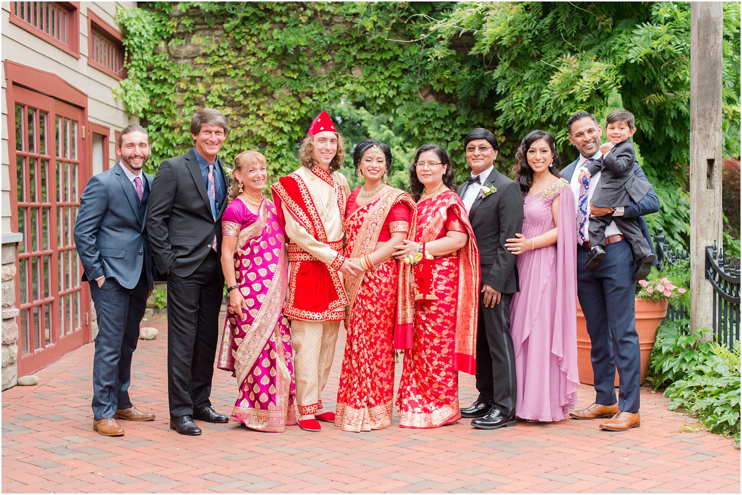 family portrait after traditional Indian wedding at the Ashford Estate