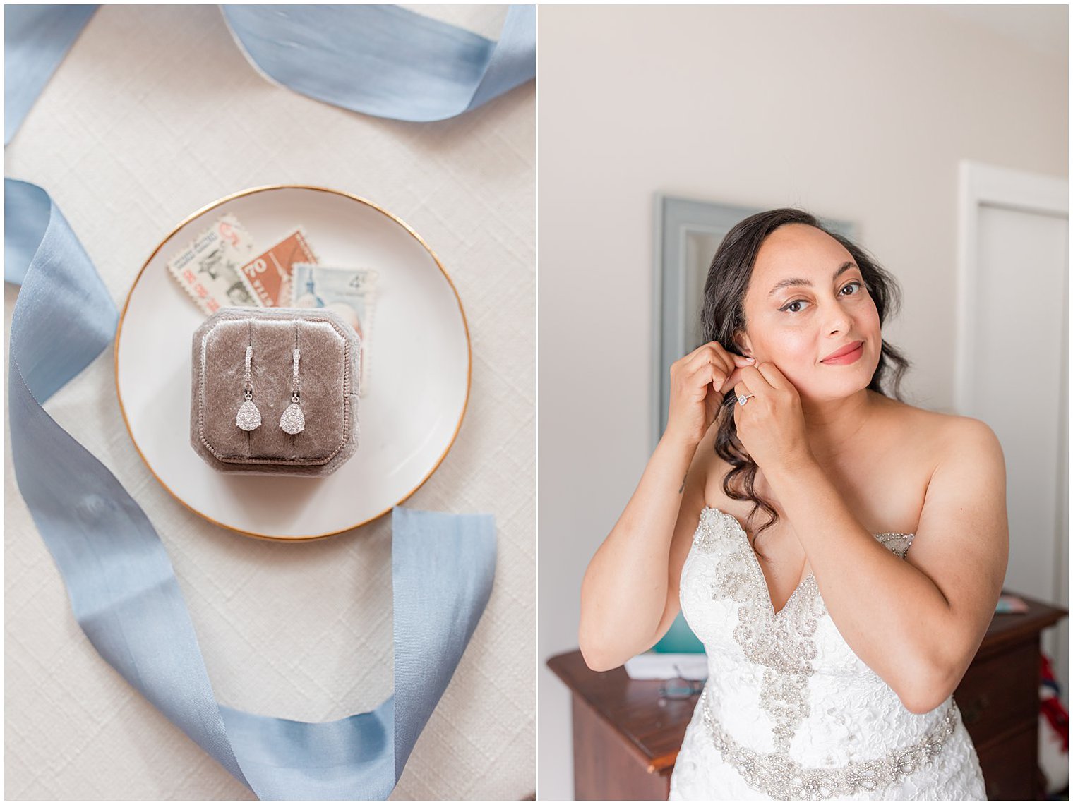 bride prepares for microwedding in Red Bank, NJ