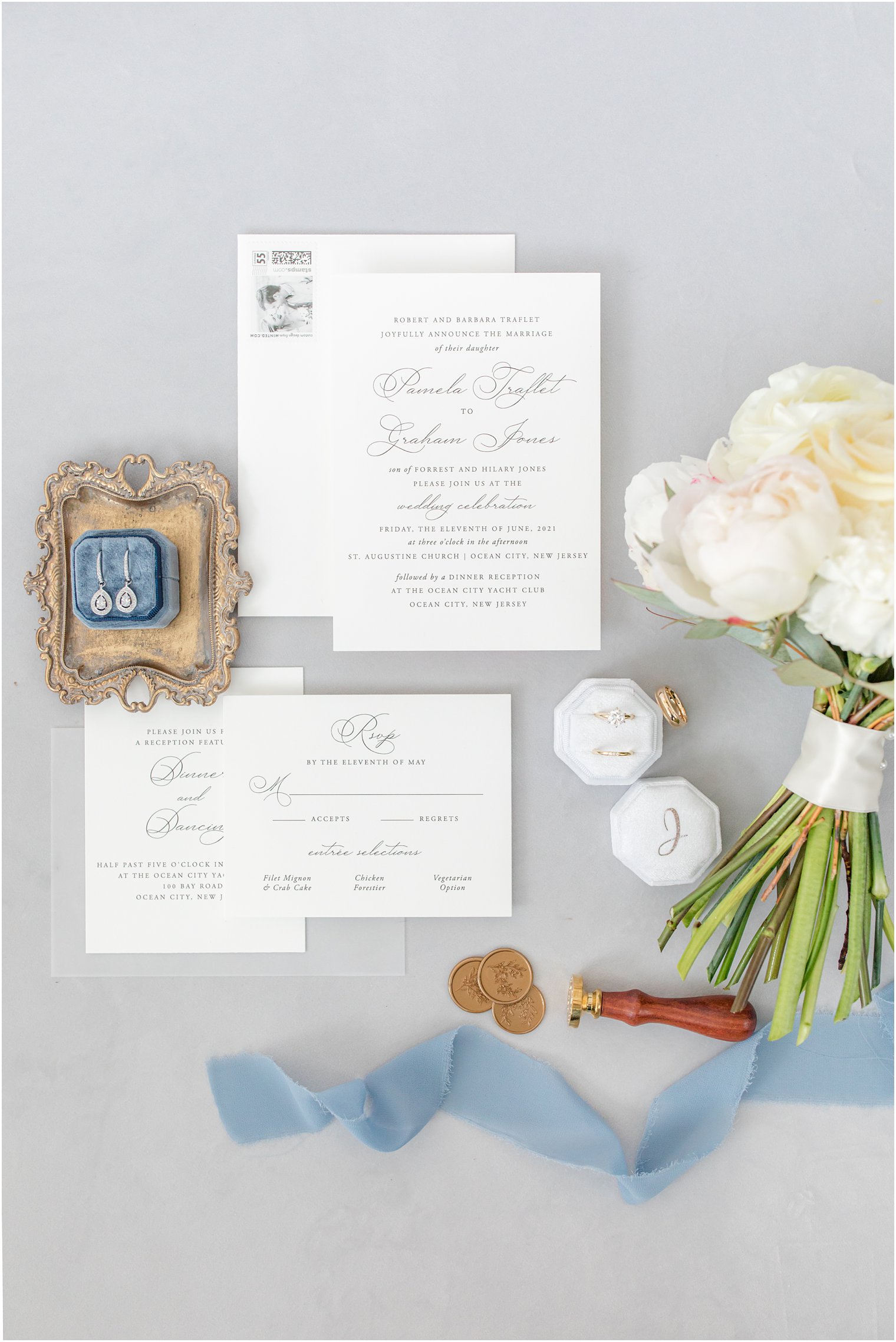 classic details for summer wedding at Ocean City Yacht Club