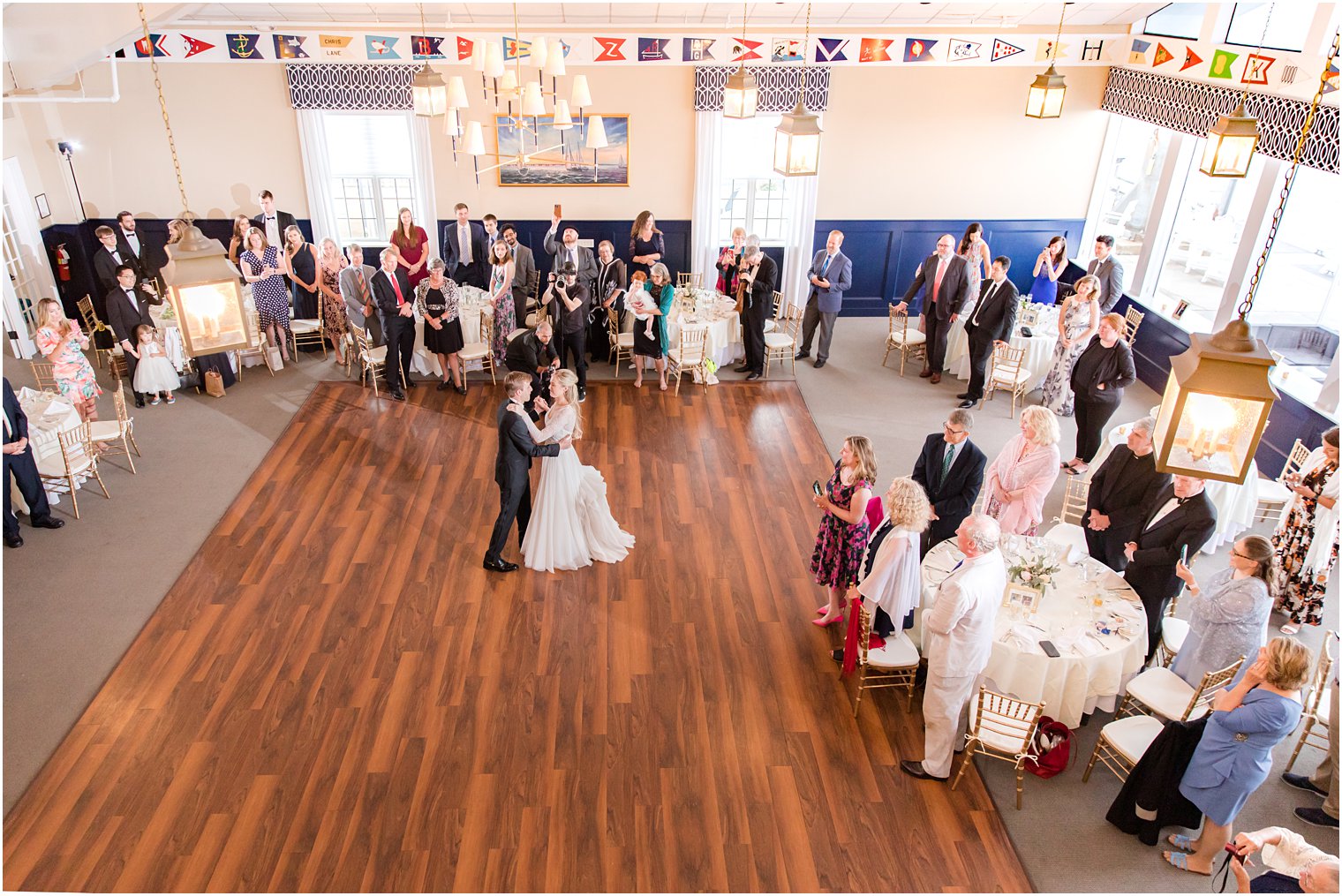bride and groom dance during Ocean City Yacht Club wedding reception