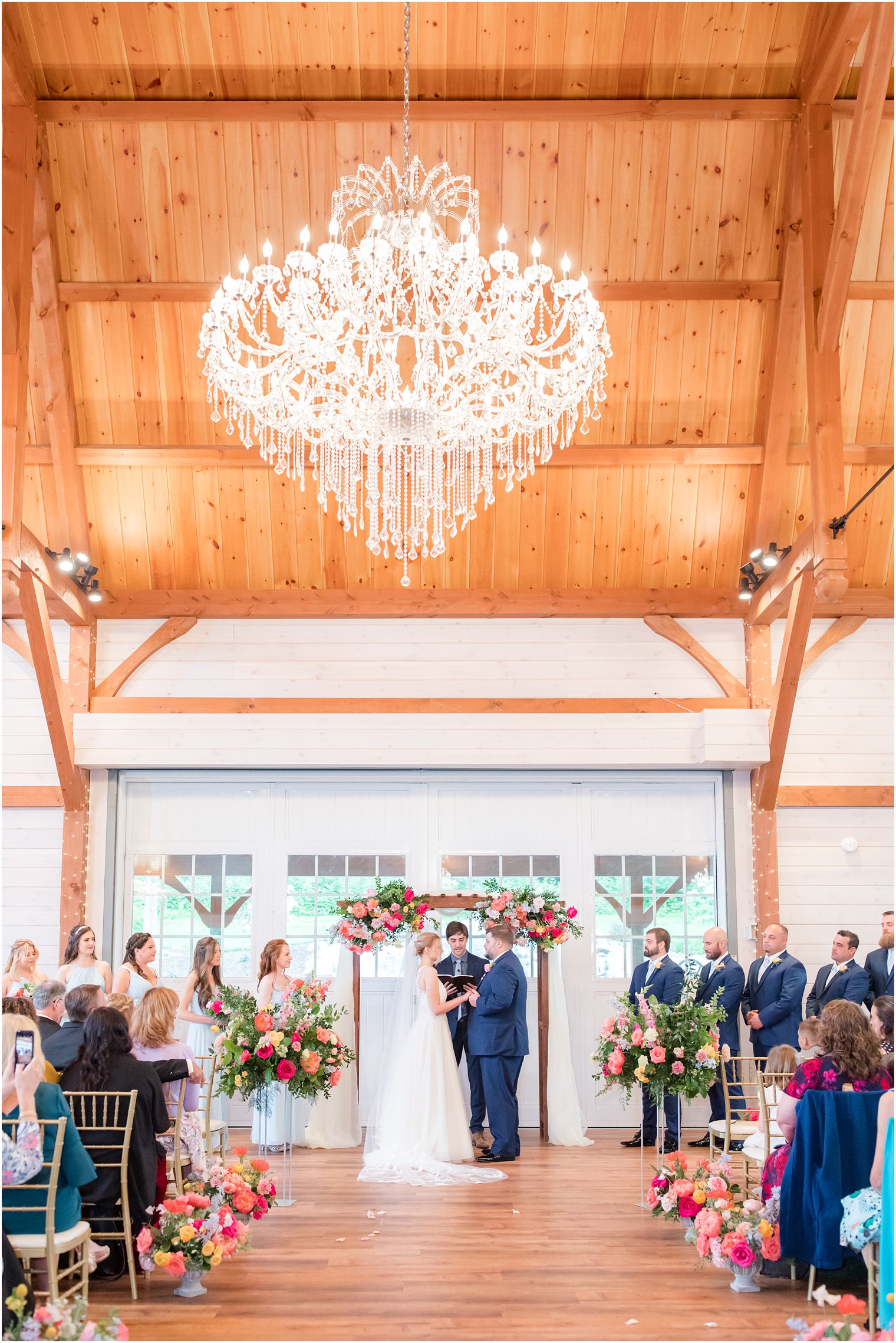 bride and groom exchange vows at Rosemont Manor ceremony 