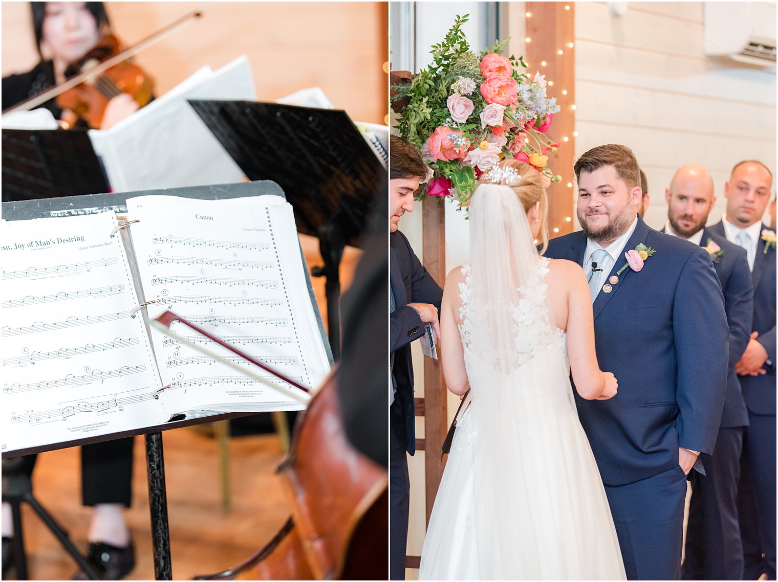 bride and groom exchange vows during wedding ceremony in Virginia 