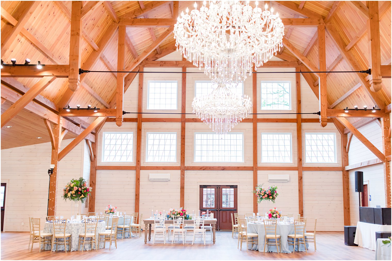 wedding ceremony in barn at Rosemont Manor