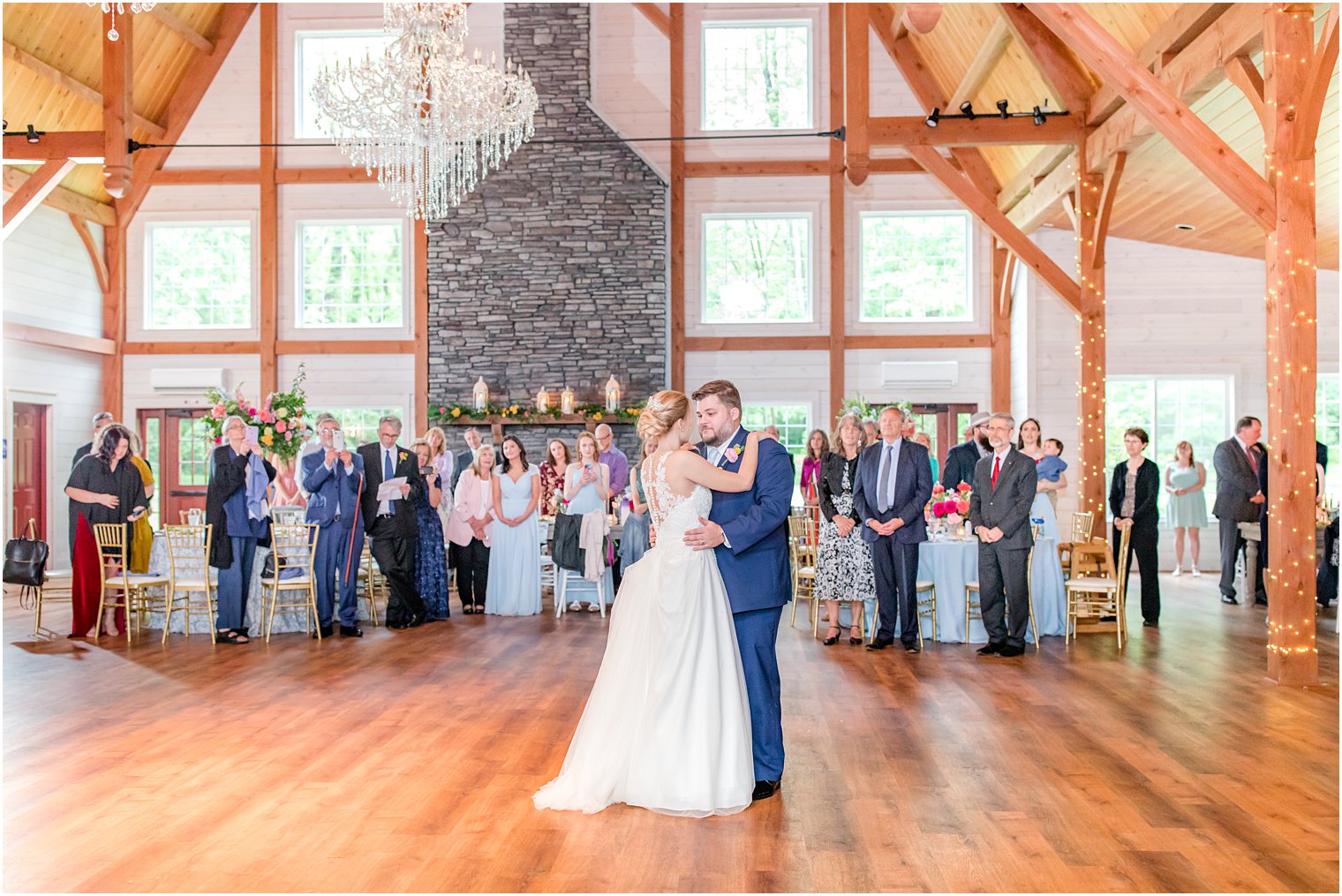 newlyweds have first dance during Virginia wedding reception 