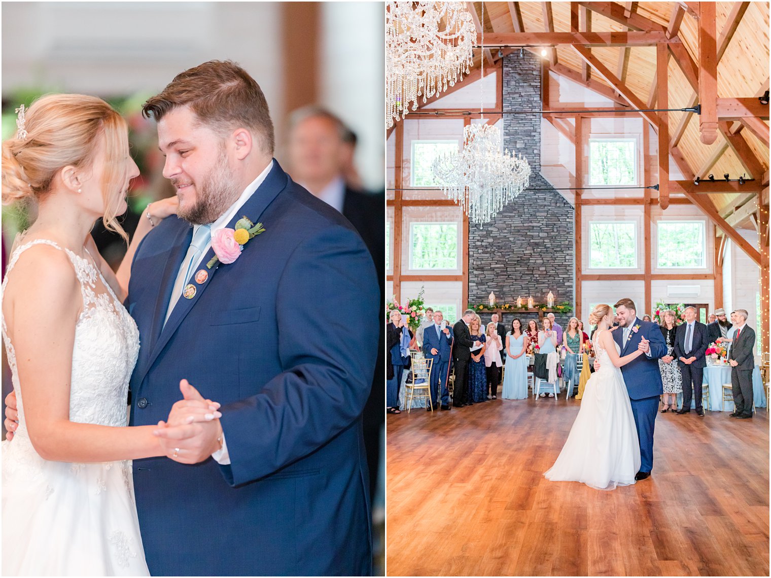 bride and groom dance together during first look in VA 