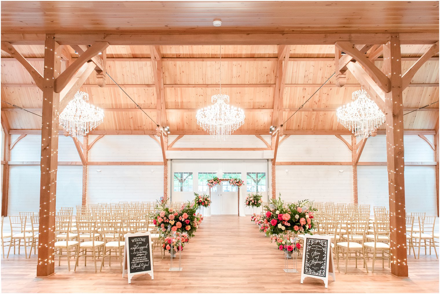 rustic ceremony inside Rosemont Manor