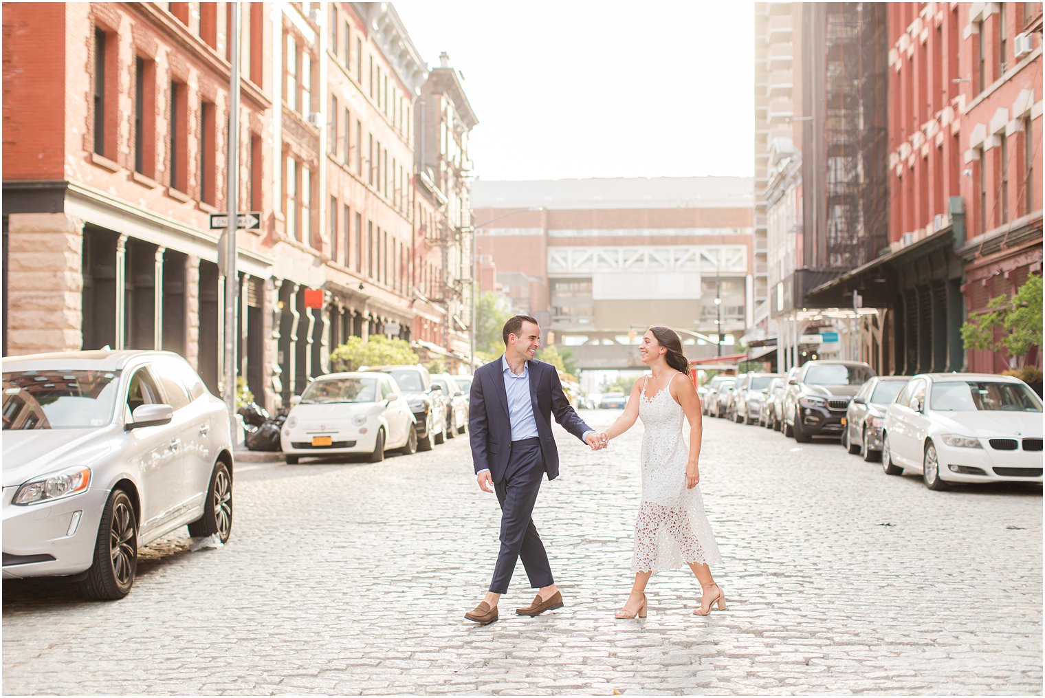 engagement photos for couple in Tribeca