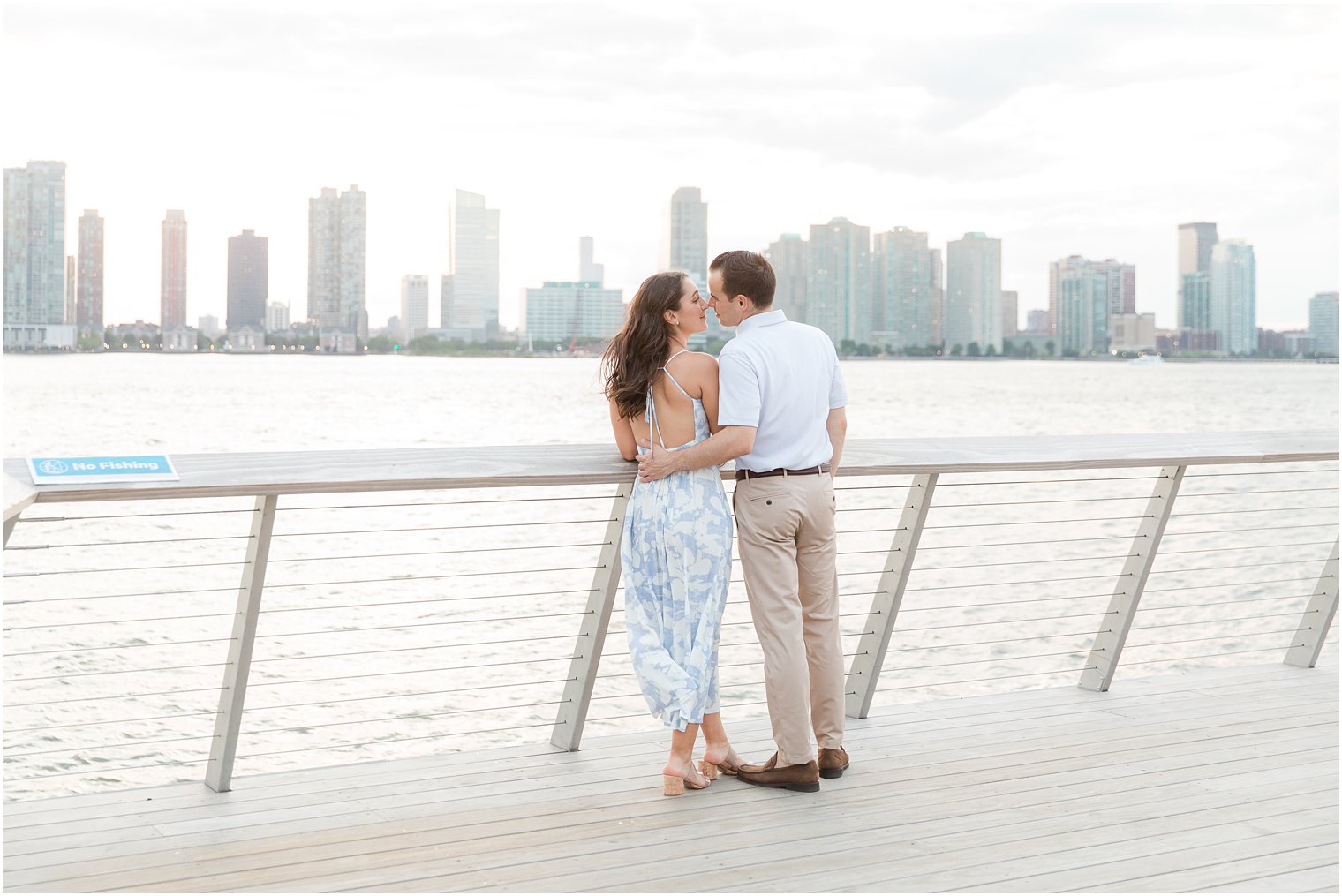 Engaged couple in Tribeca