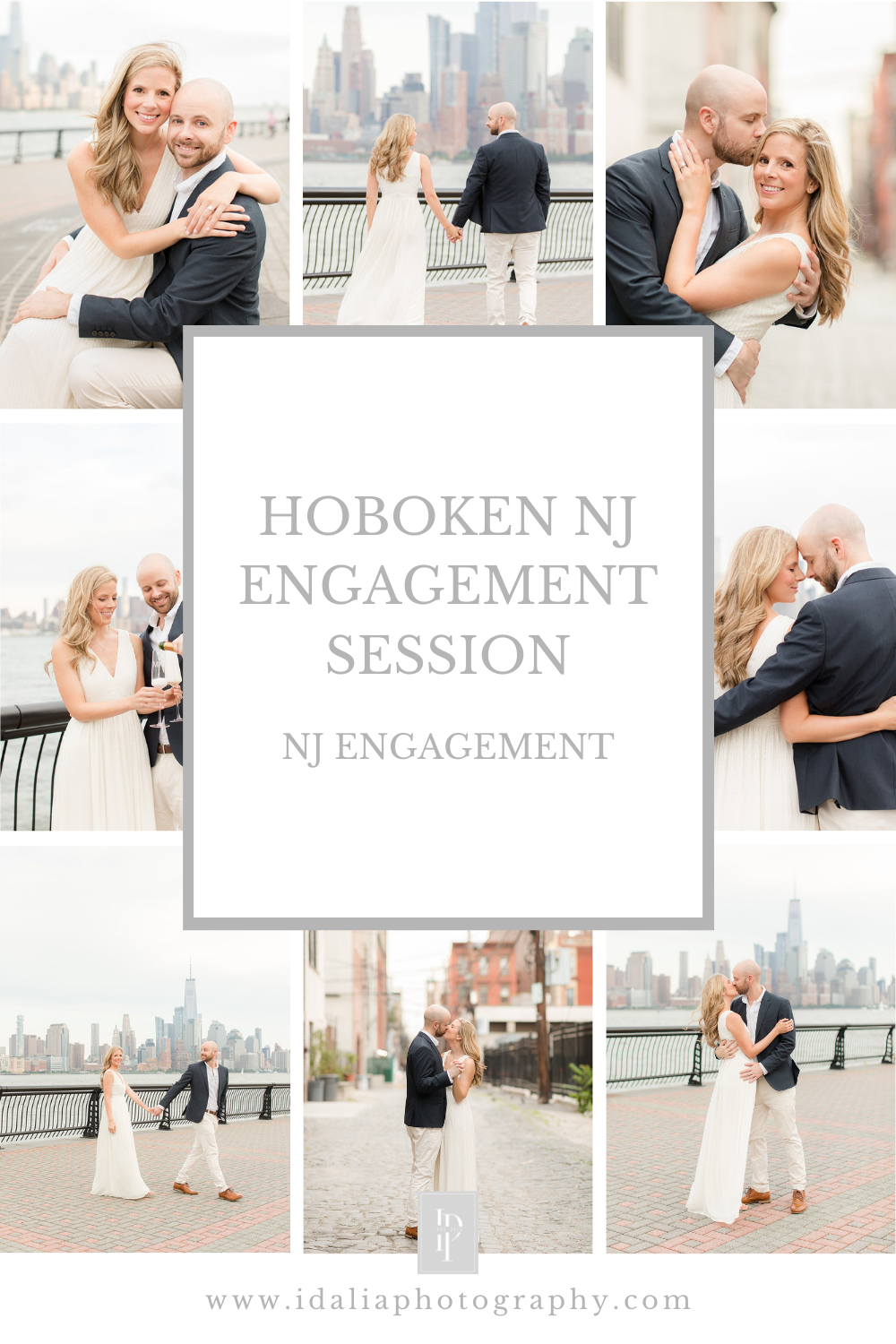 Hoboken NJ engagement session for chic couple