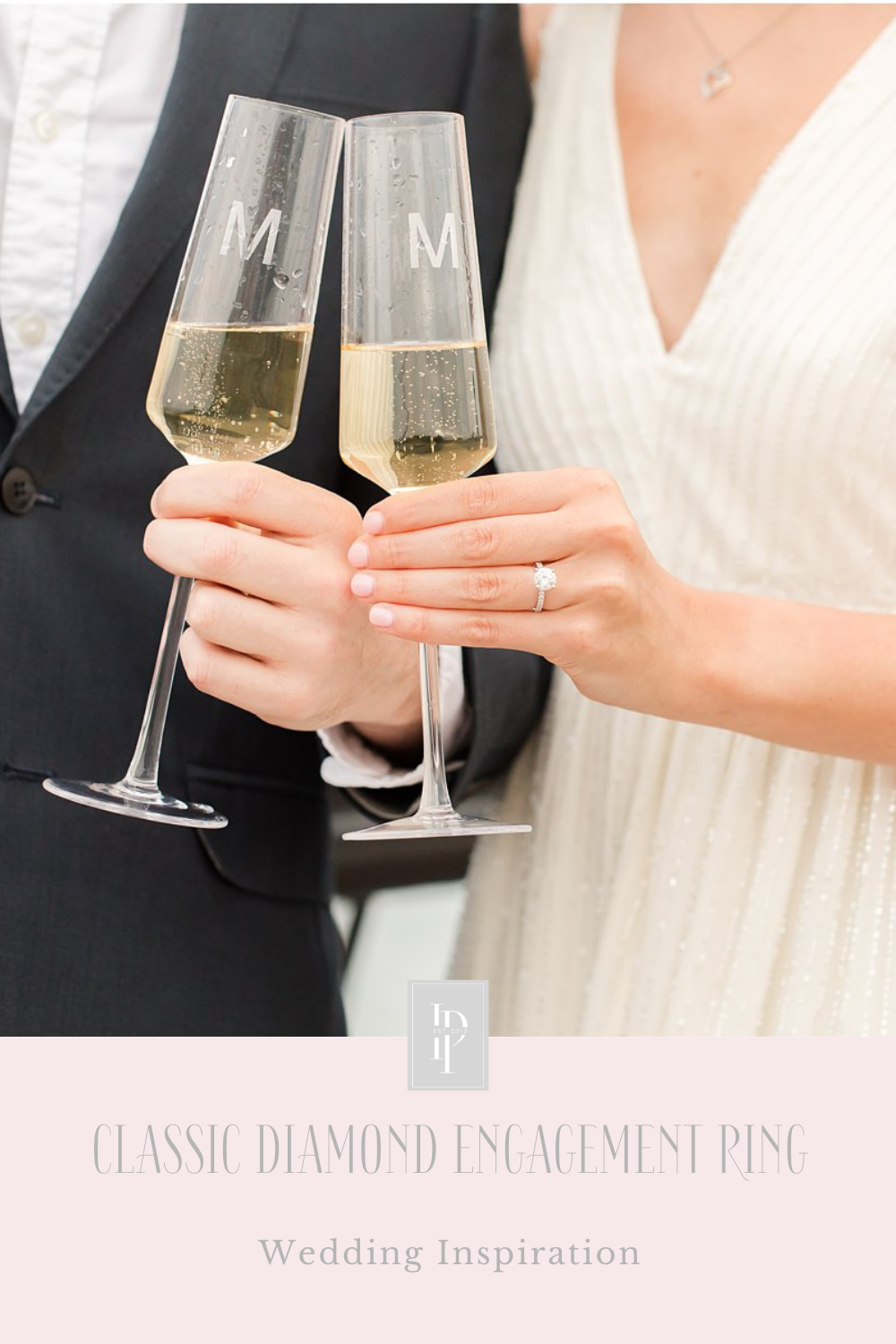 couple toasts with champagne during NJ engagement session