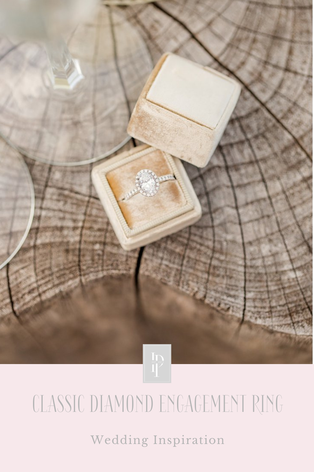 diamond ring in tan box for NJ engagement session