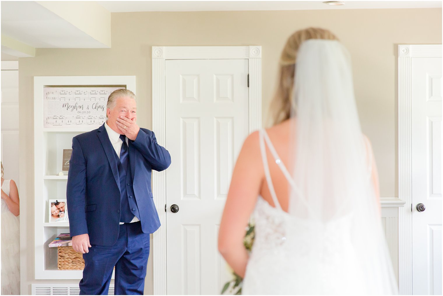 dad cries during first look with bride before Brigalias wedding 